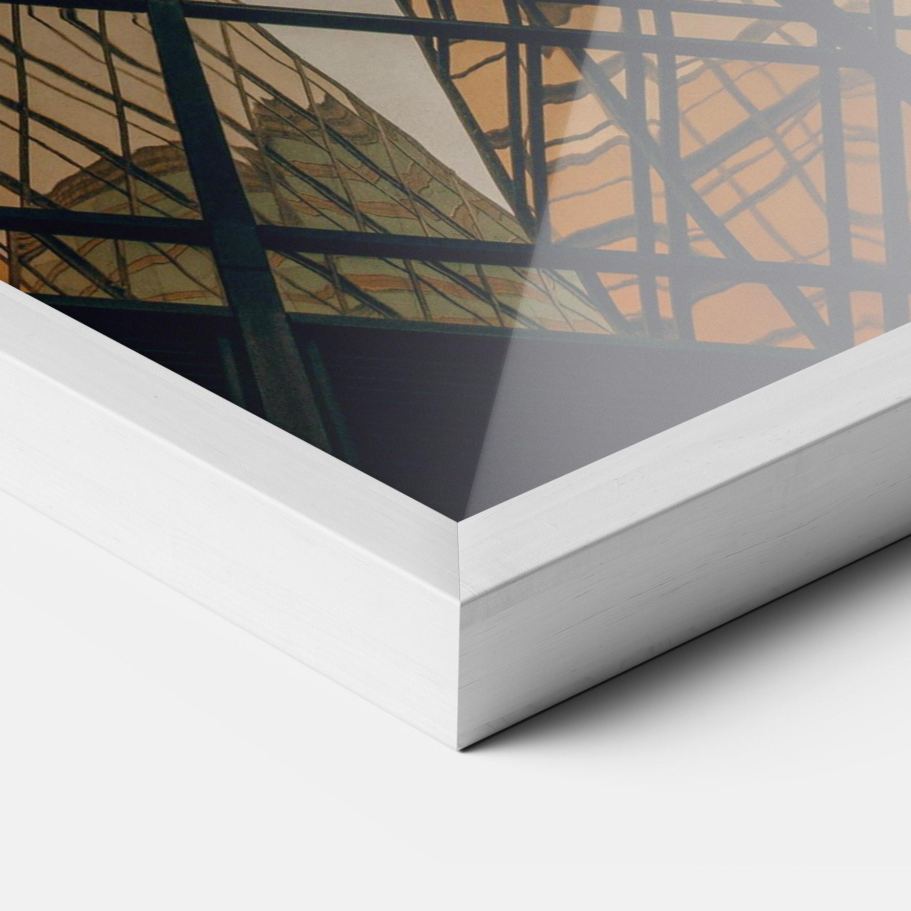 Keretezett Poszter Orange Glass Building mockup 3