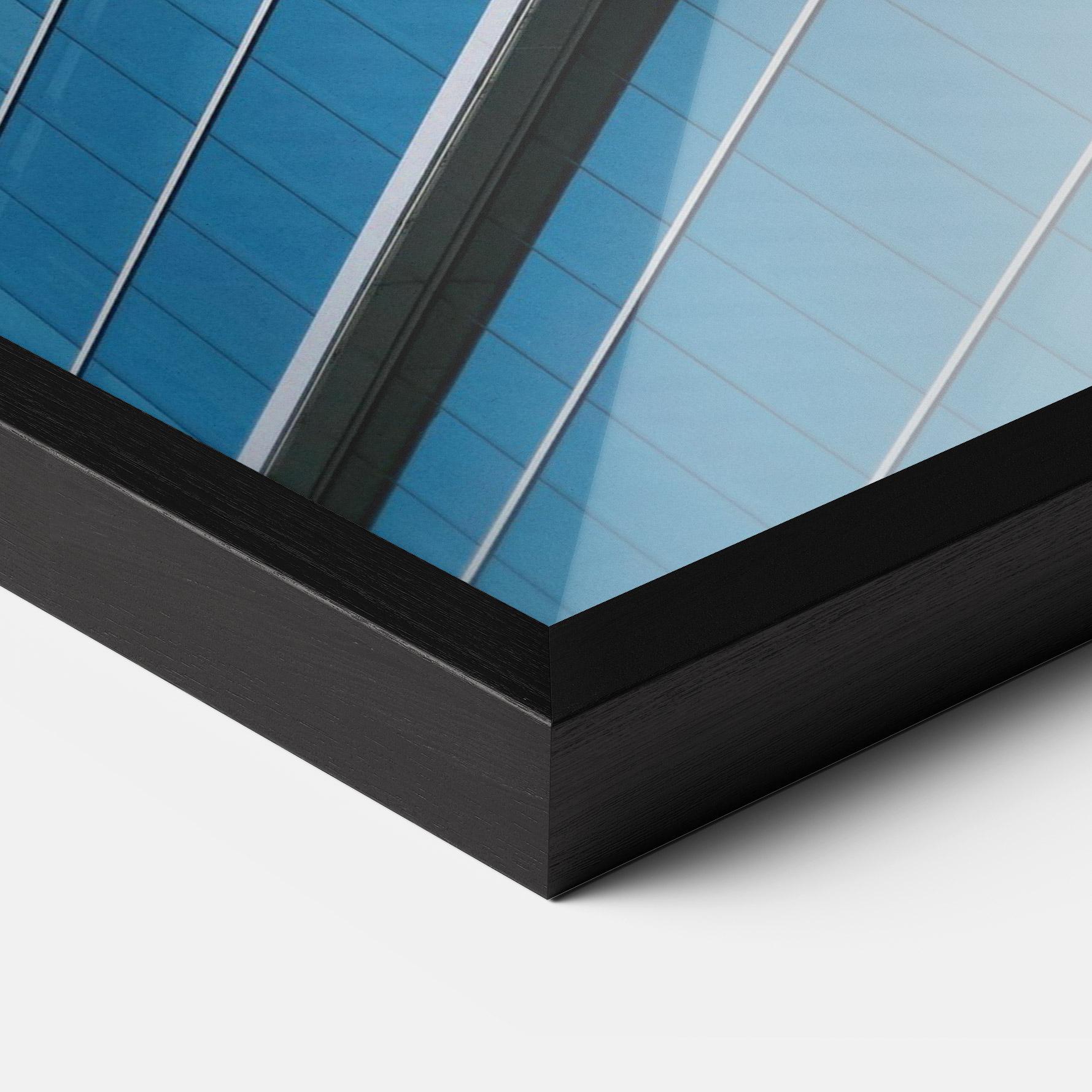 Keretezett Poszter Blue Glass Tower mockup 3