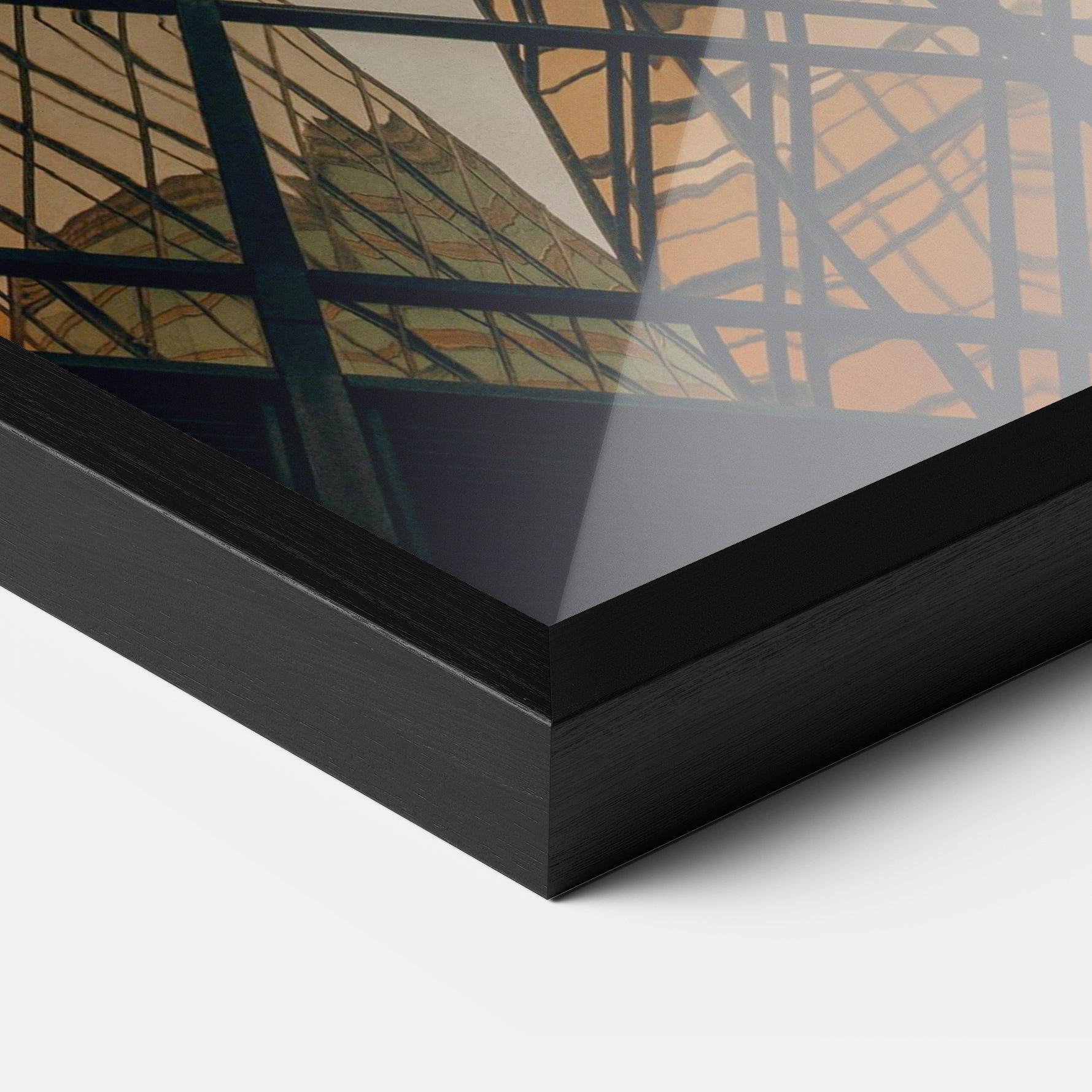 Keretezett Poszter Orange Glass Building mockup 3