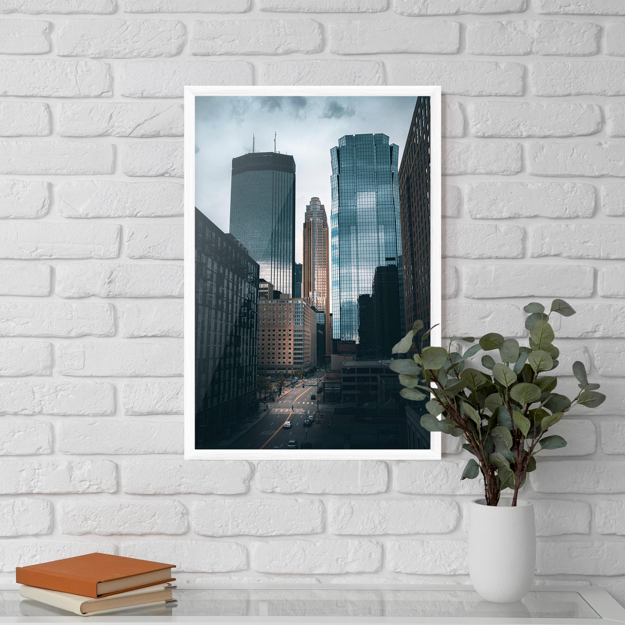 Keretezett Poszter Big Blue Building mockup 5