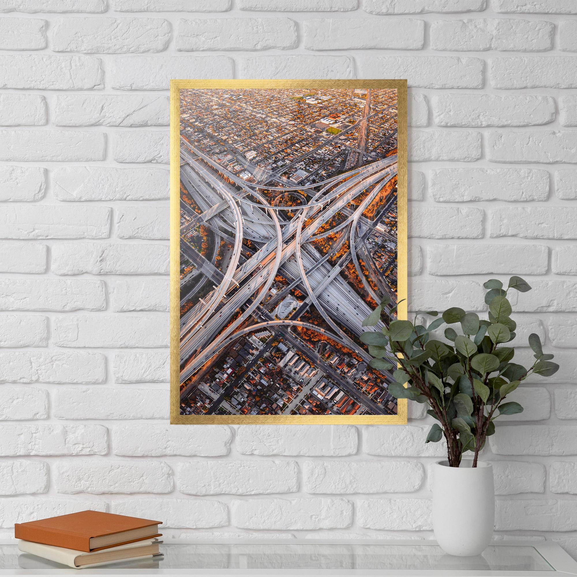 Keretezett Poszter Big Road City mockup 5