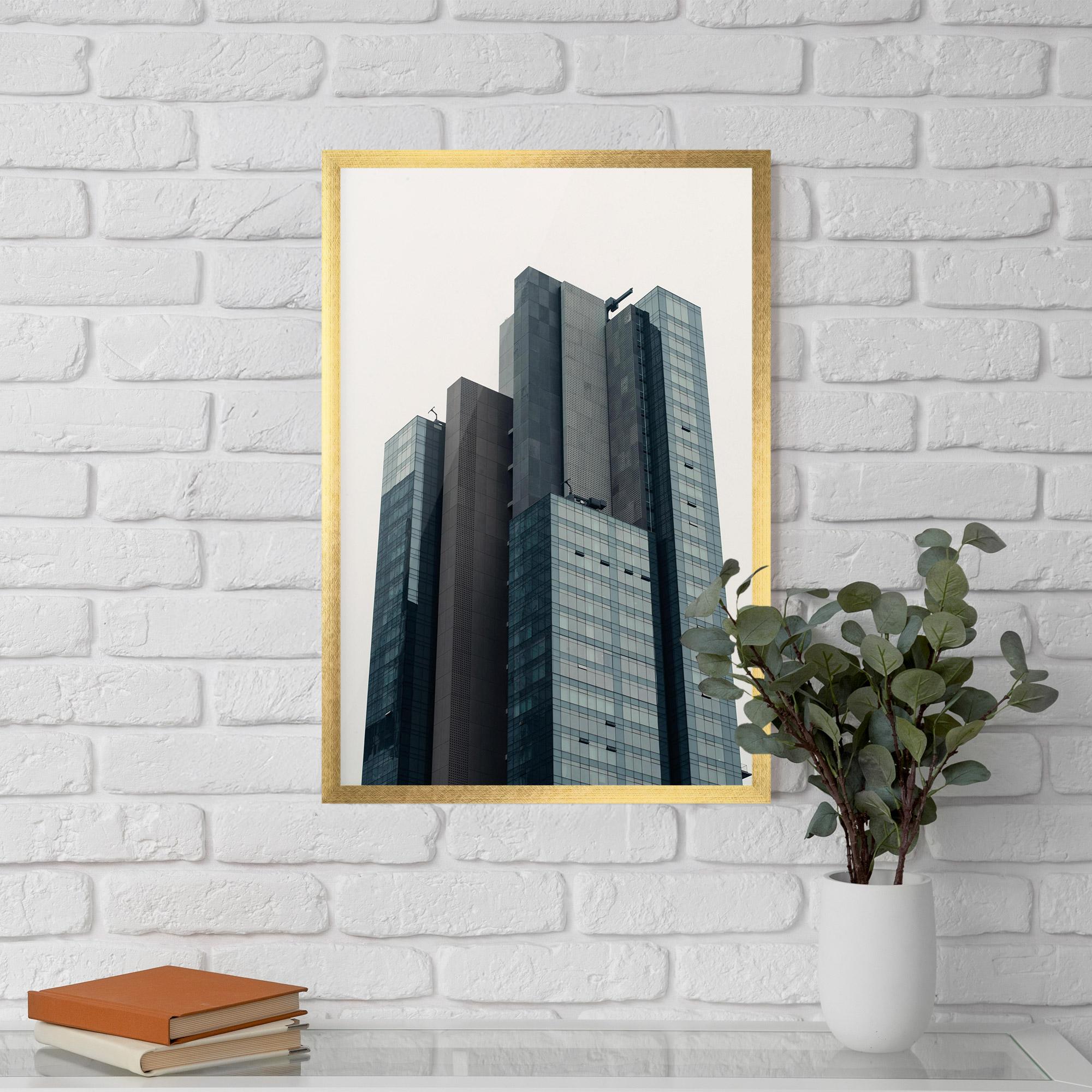 Keretezett Poszter Blue High Building mockup 5