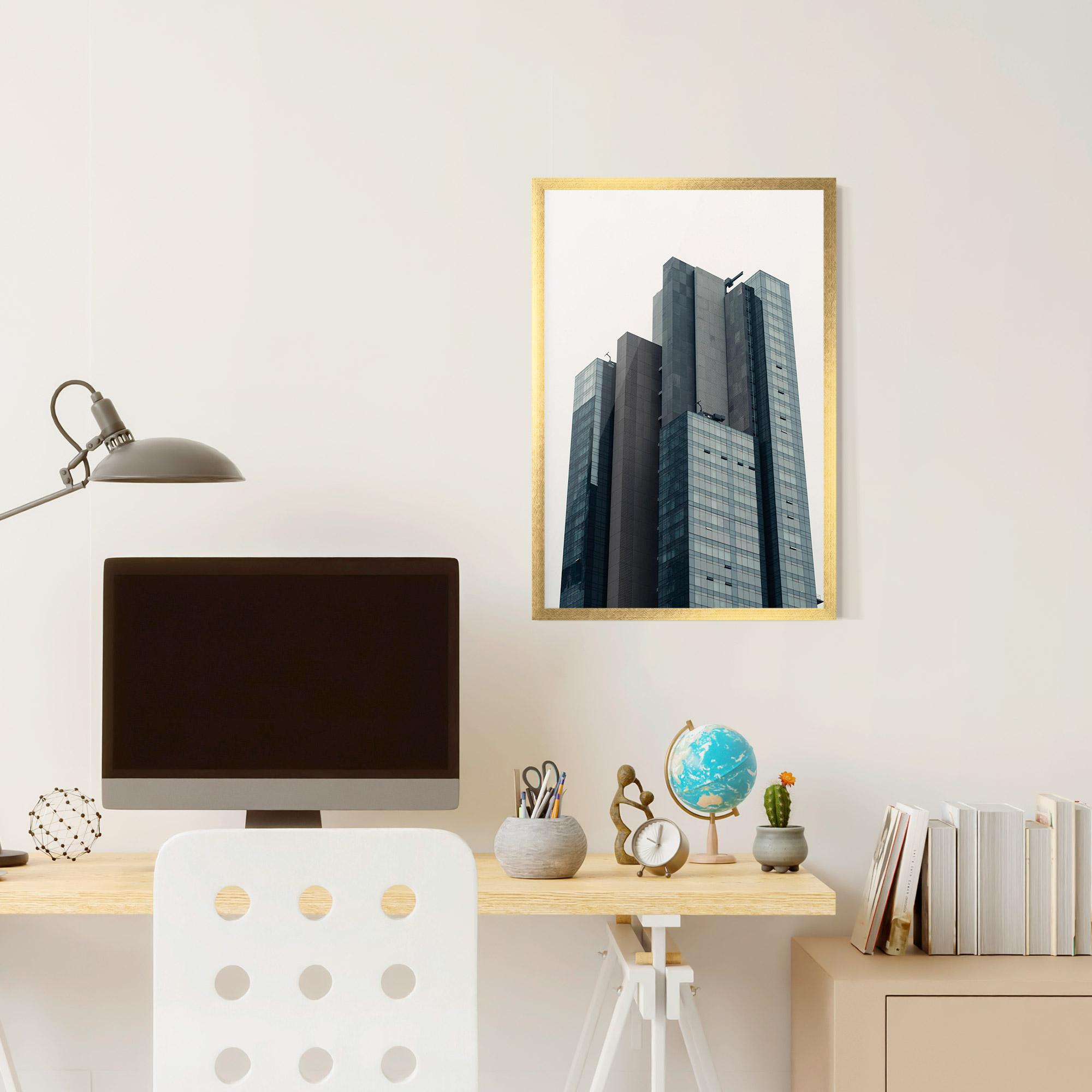 Keretezett Poszter Blue High Building mockup 6