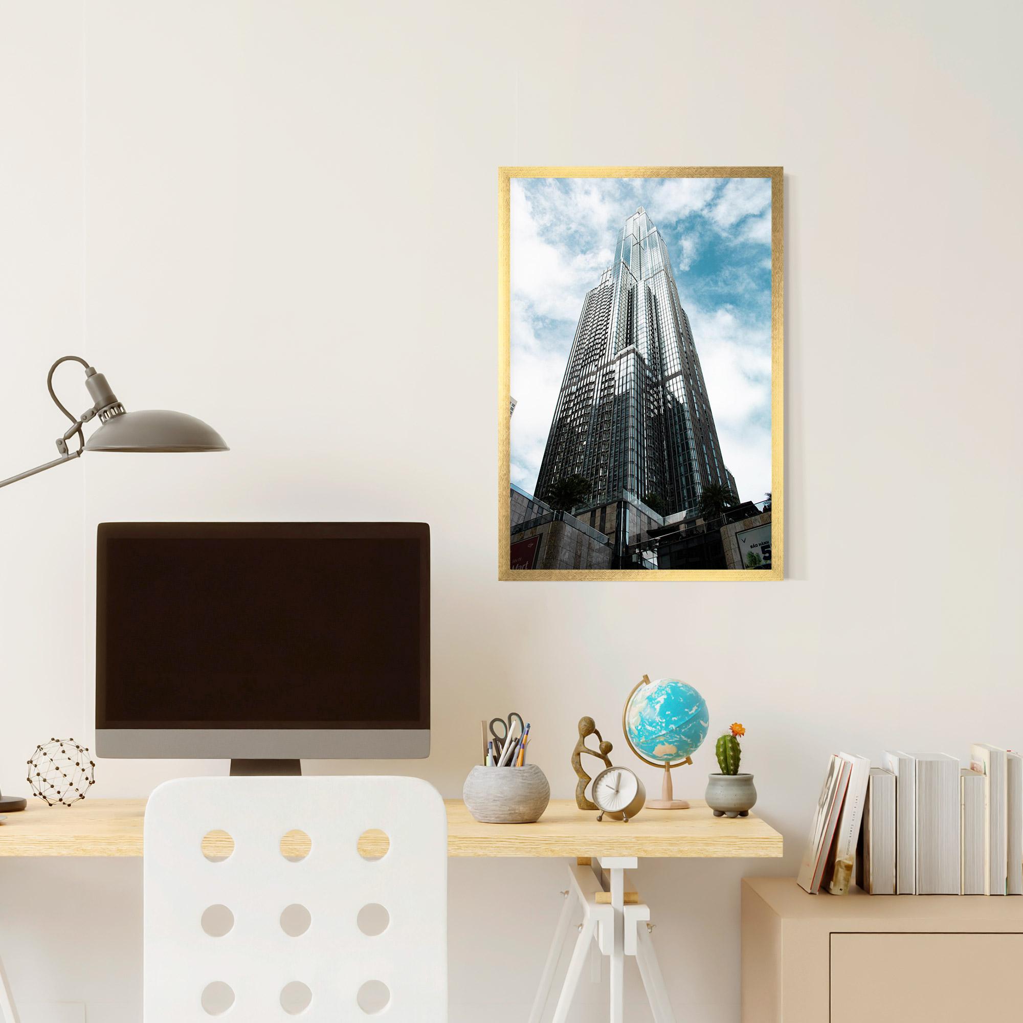 Keretezett Poszter High Building Sky mockup 6