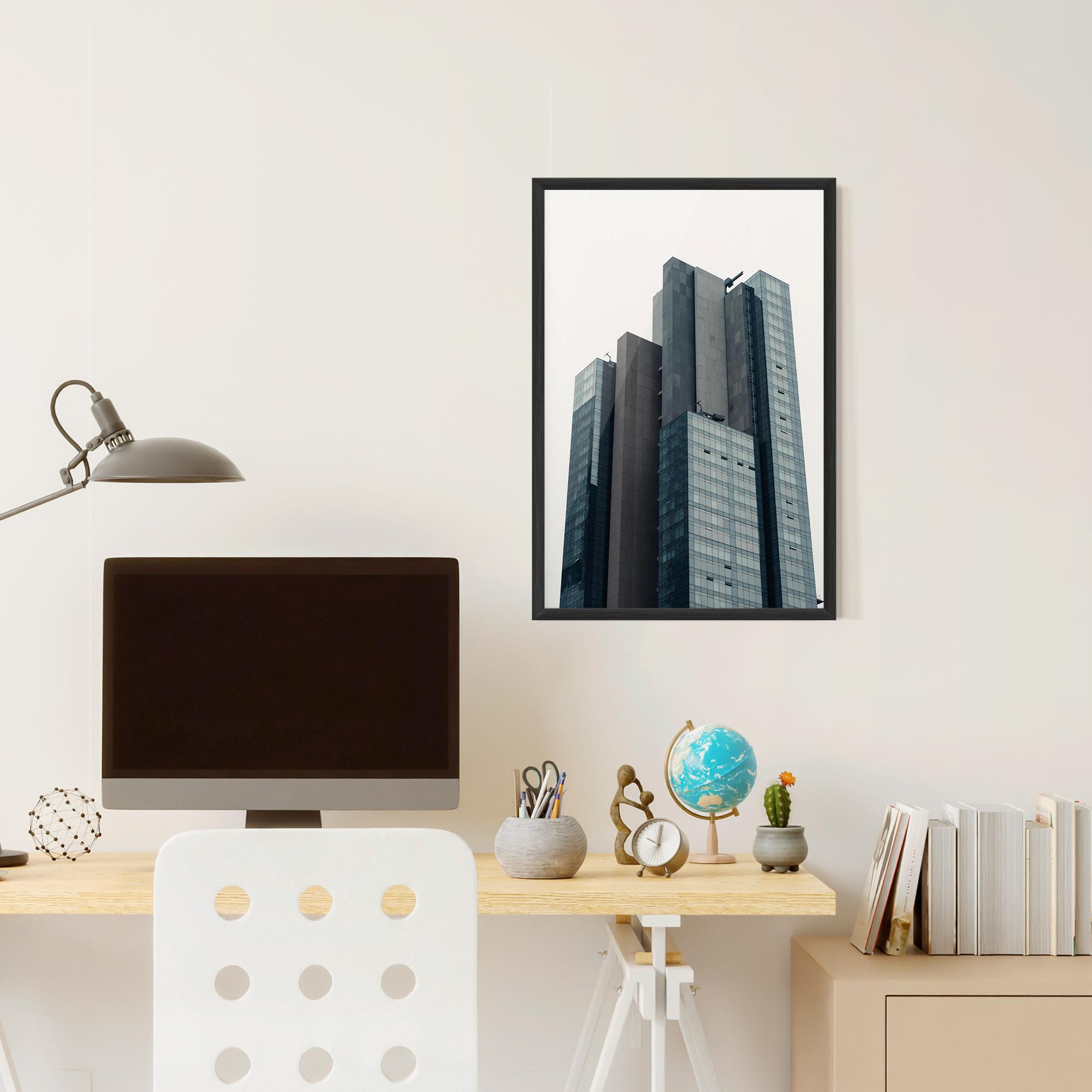 Keretezett Poszter Blue High Building mockup 6