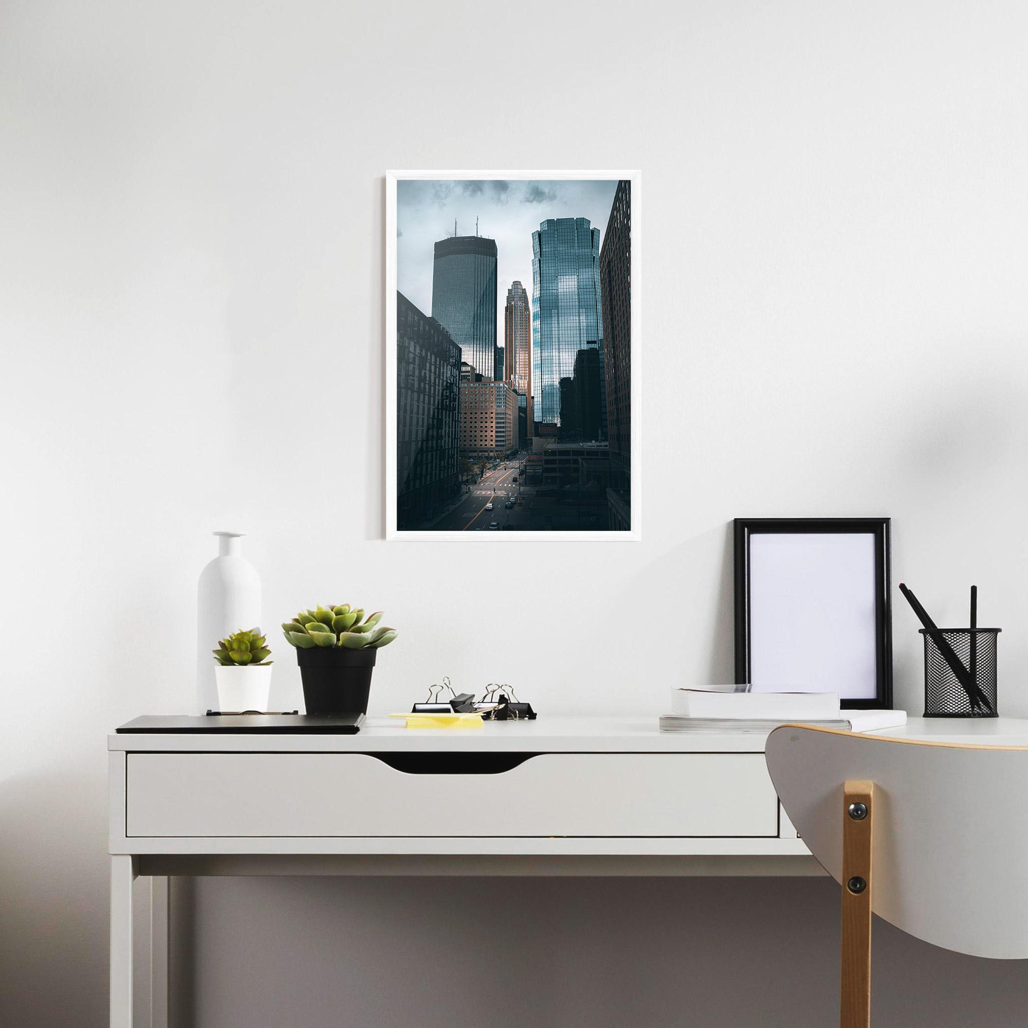 Keretezett Poszter Big Blue Building mockup 7