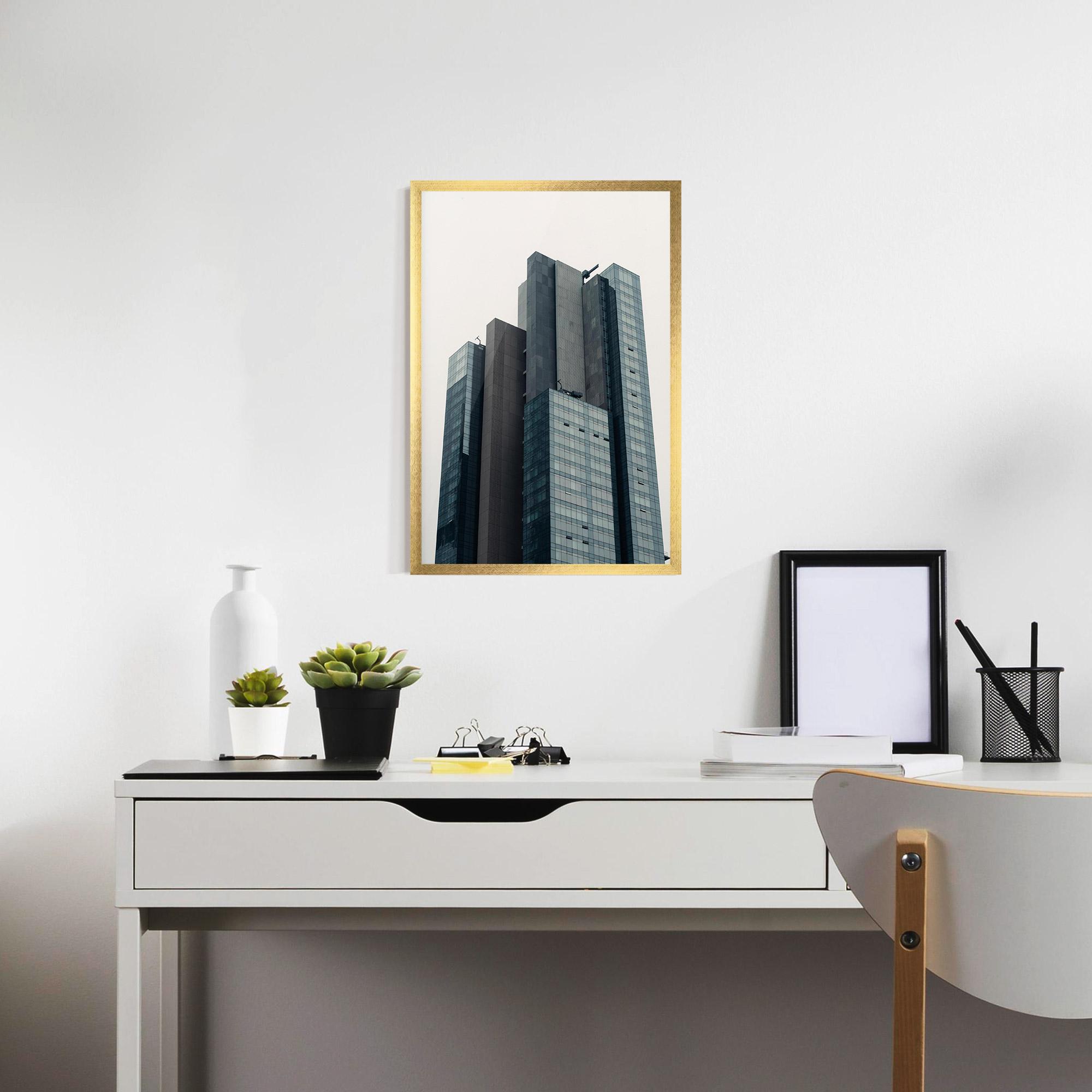 Keretezett Poszter Blue High Building mockup 7