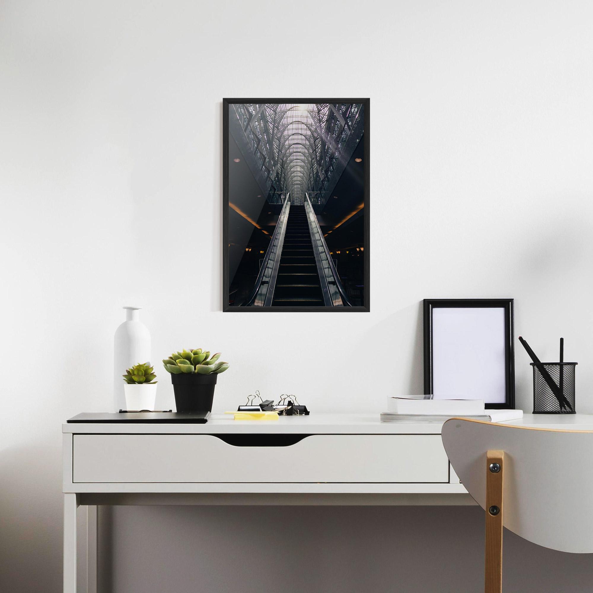 Keretezett Poszter Grey Stairs Building mockup 7