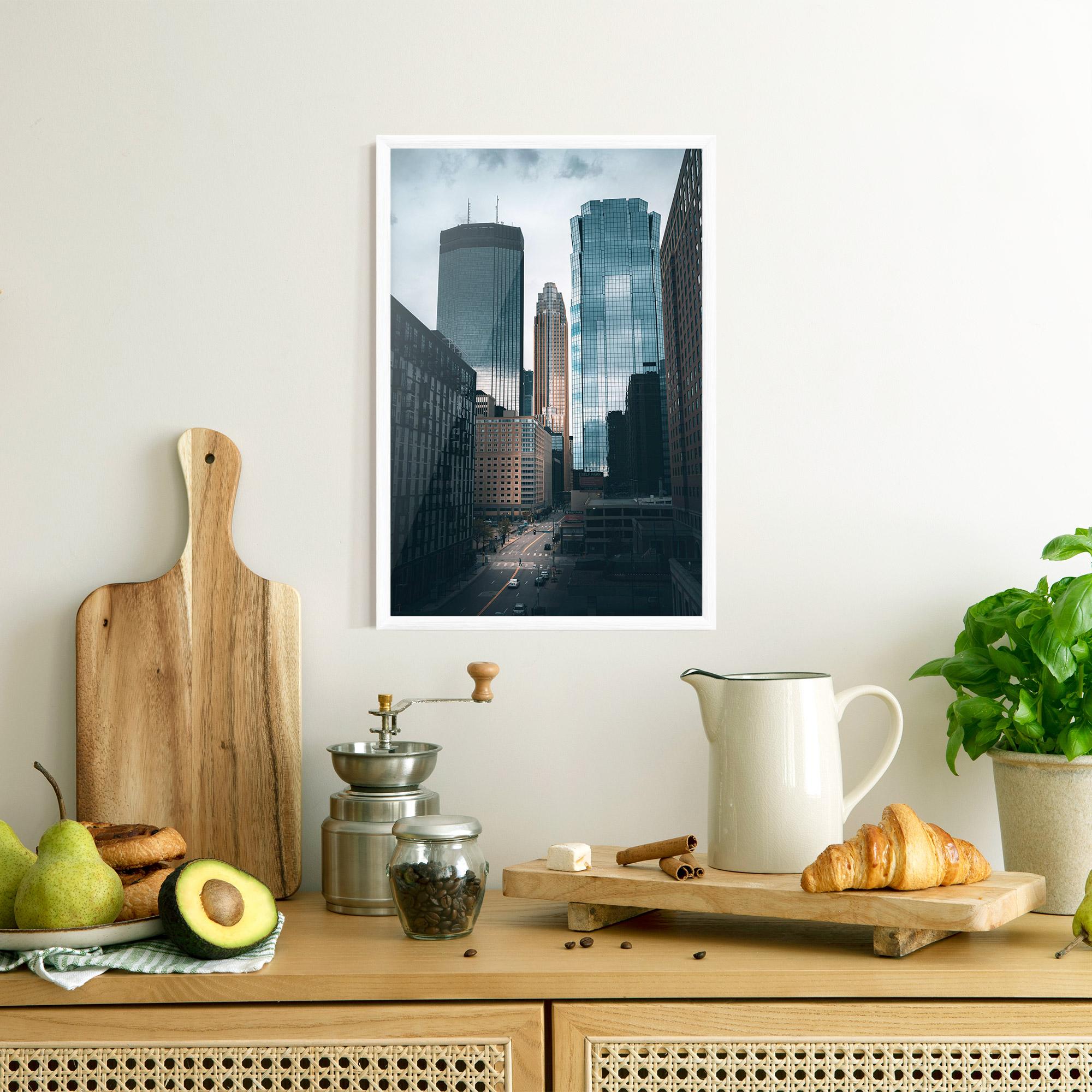 Keretezett Poszter Big Blue Building mockup 8