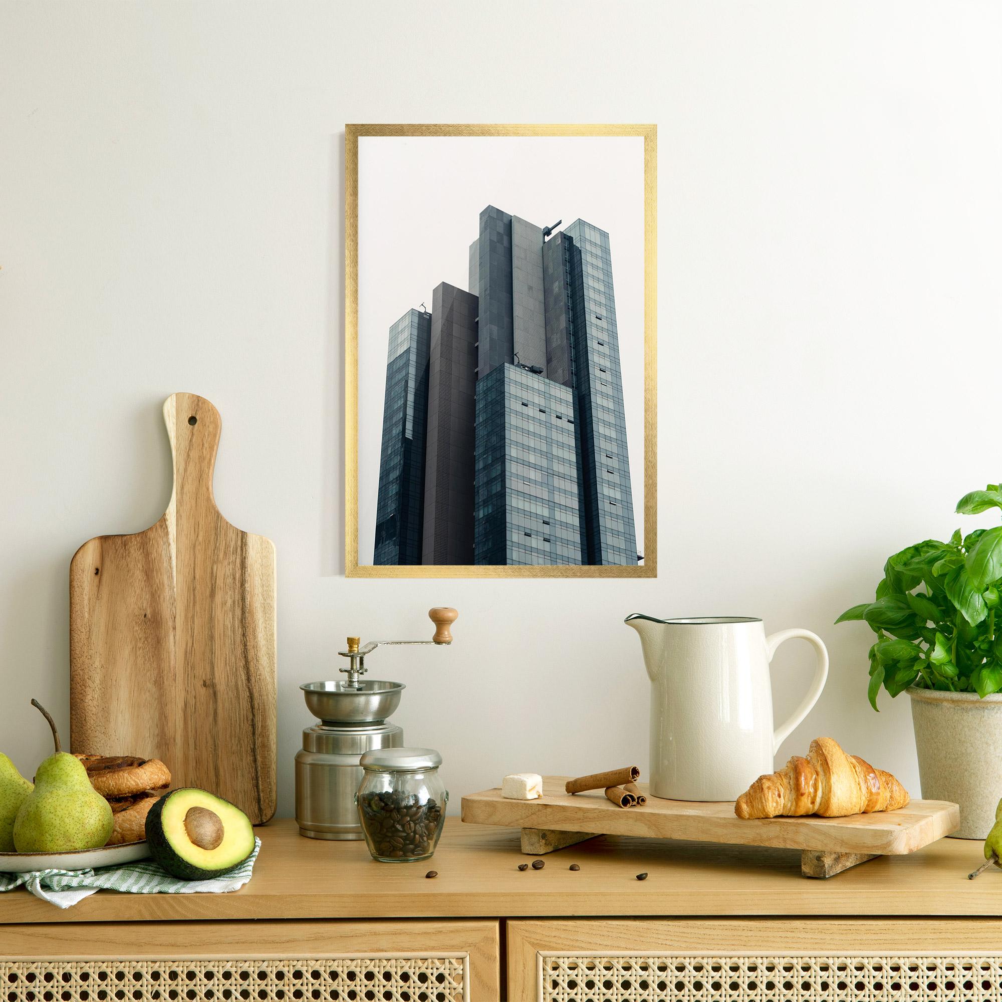 Keretezett Poszter Blue High Building mockup 8