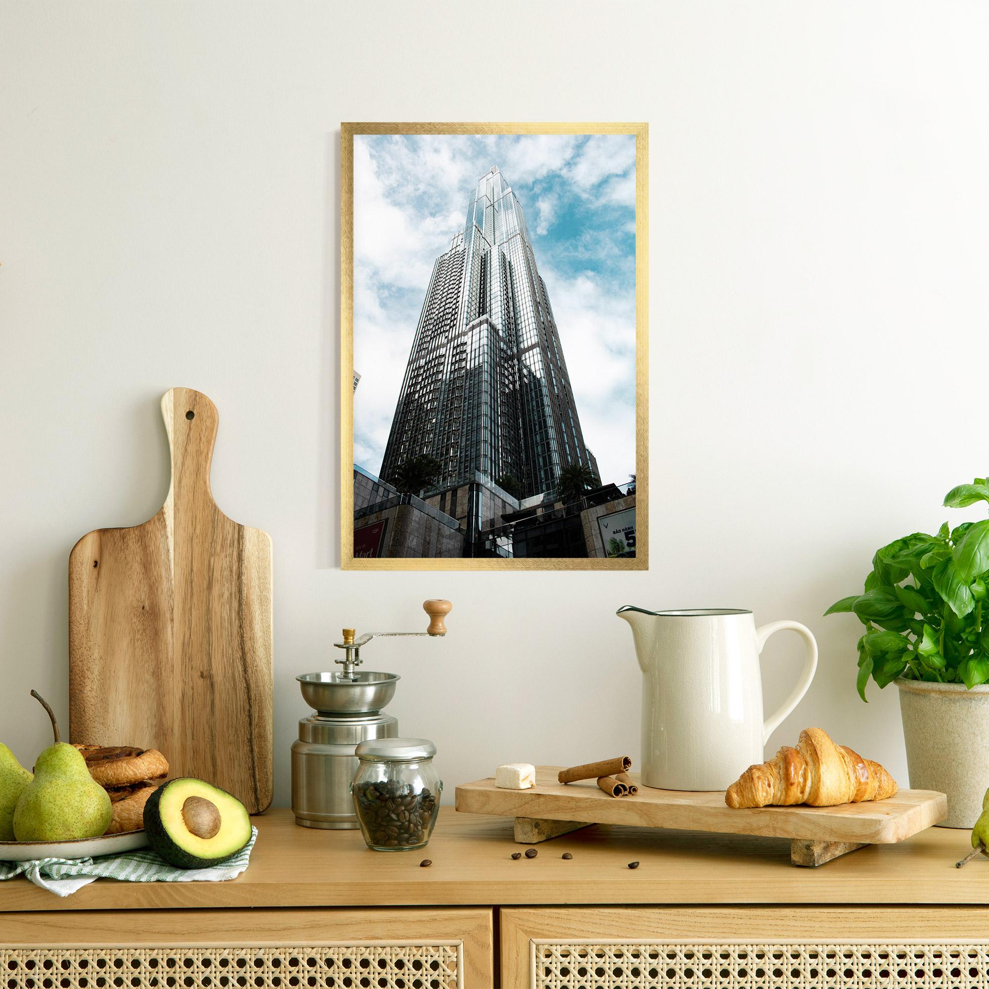 Keretezett Poszter High Building Sky mockup 8