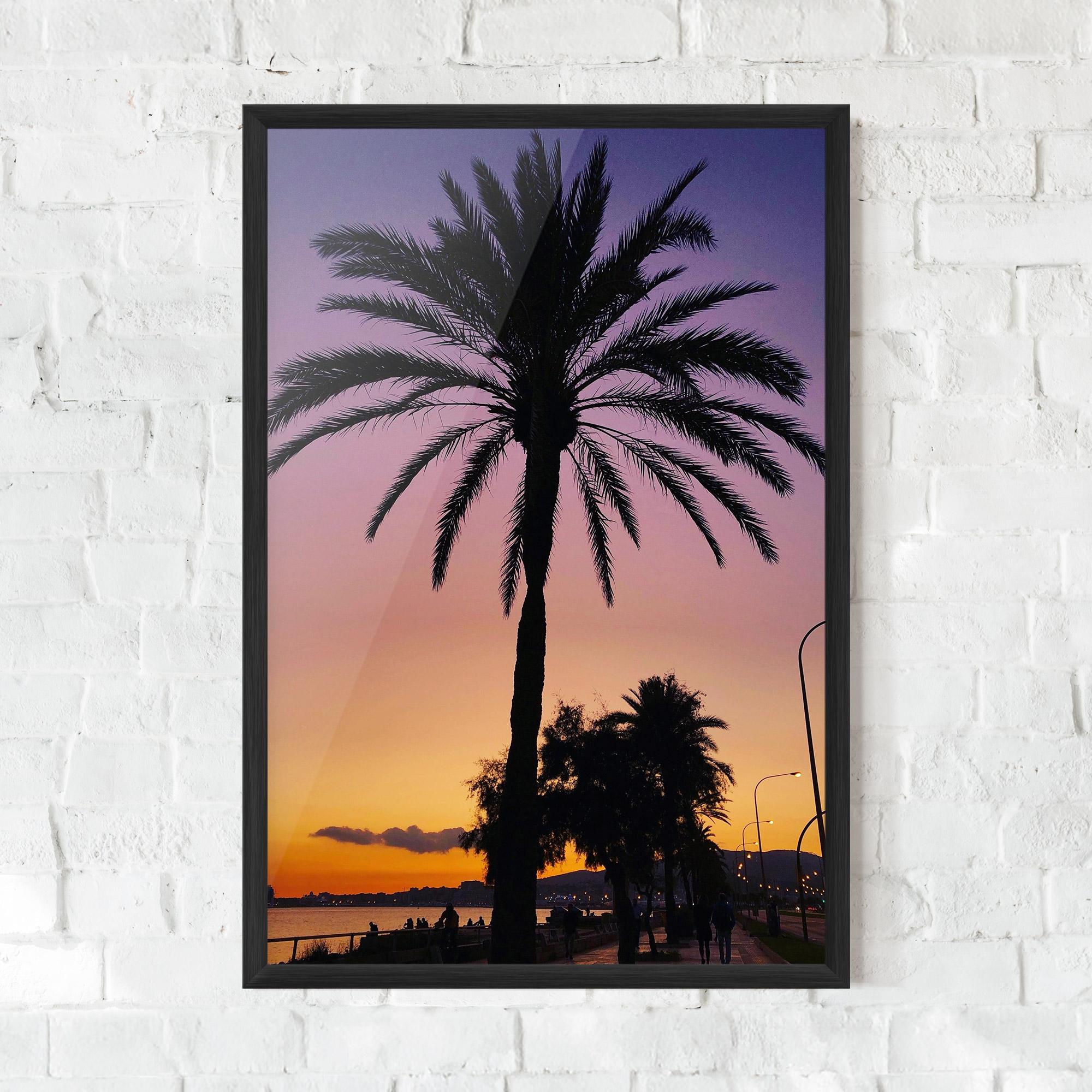 Keretezett Poszter Purple Palm mockup 0