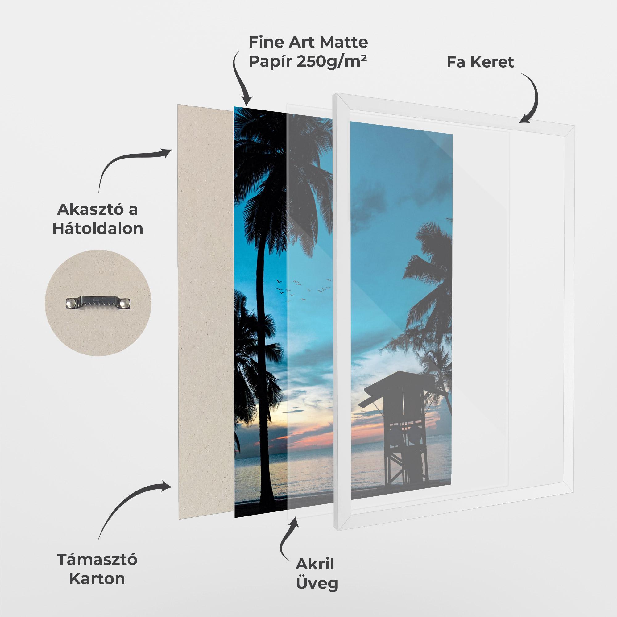 Keretezett Poszter Palm Shilouette mockup 1