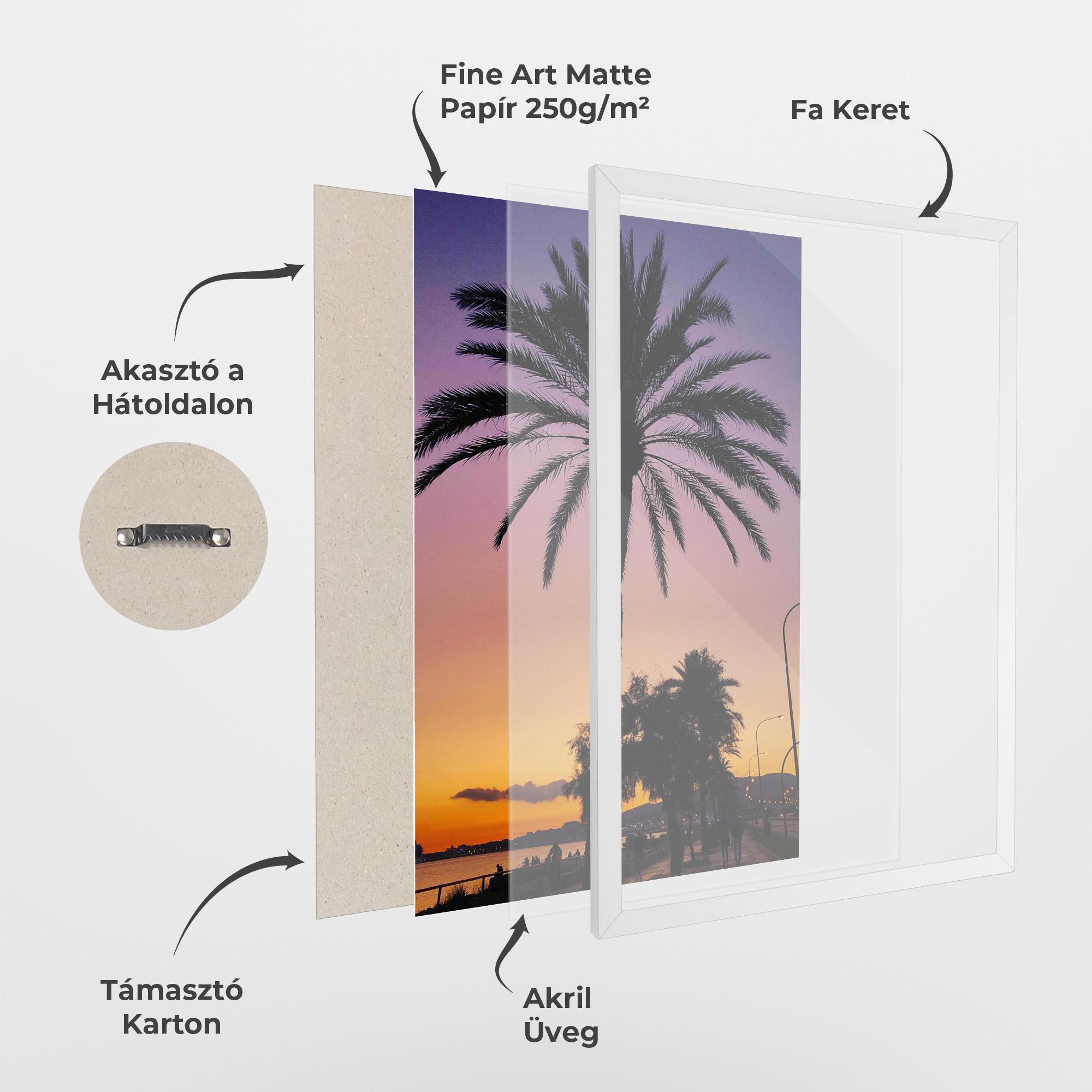 Keretezett Poszter Purple Palm mockup 1