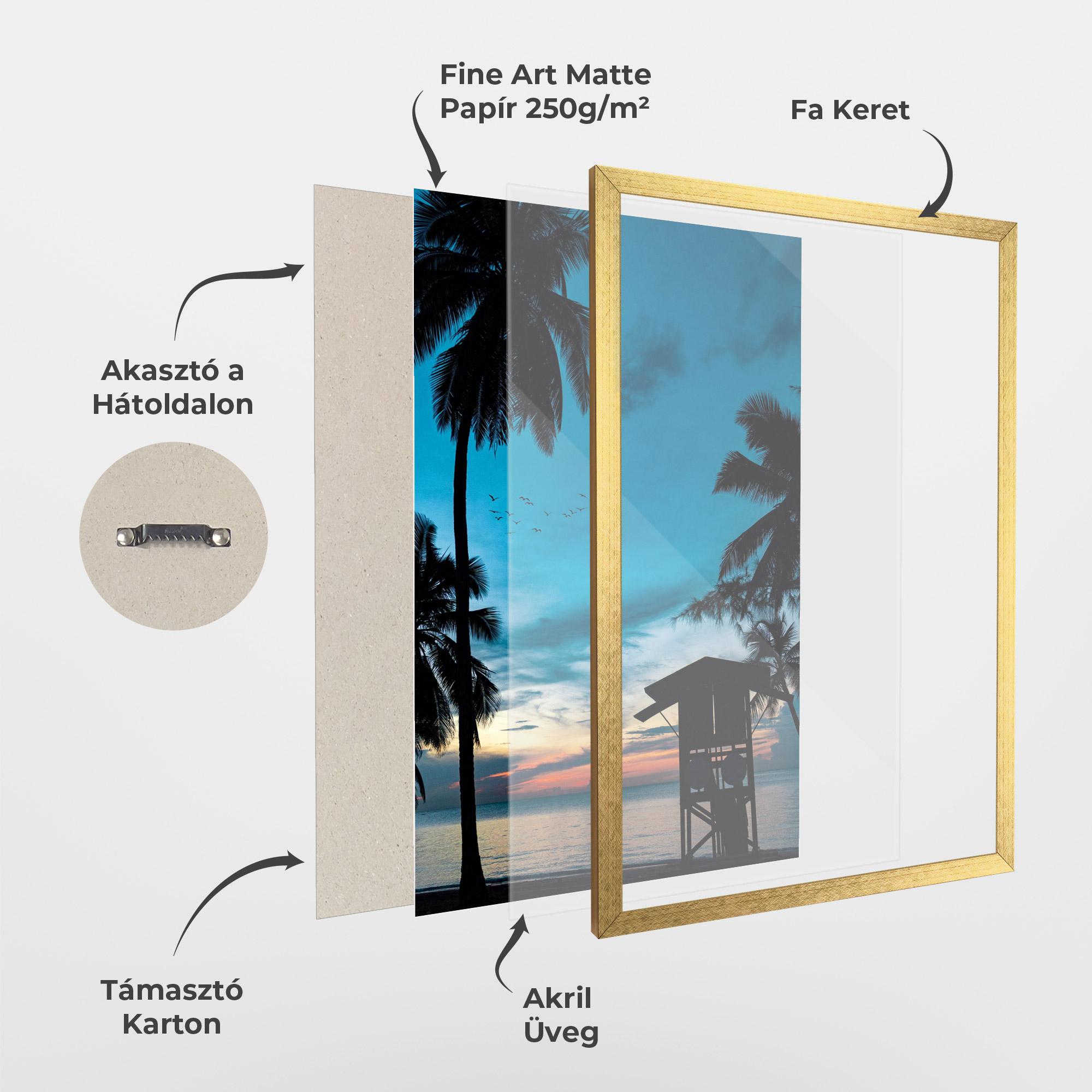 Keretezett Poszter Palm Shilouette mockup 1