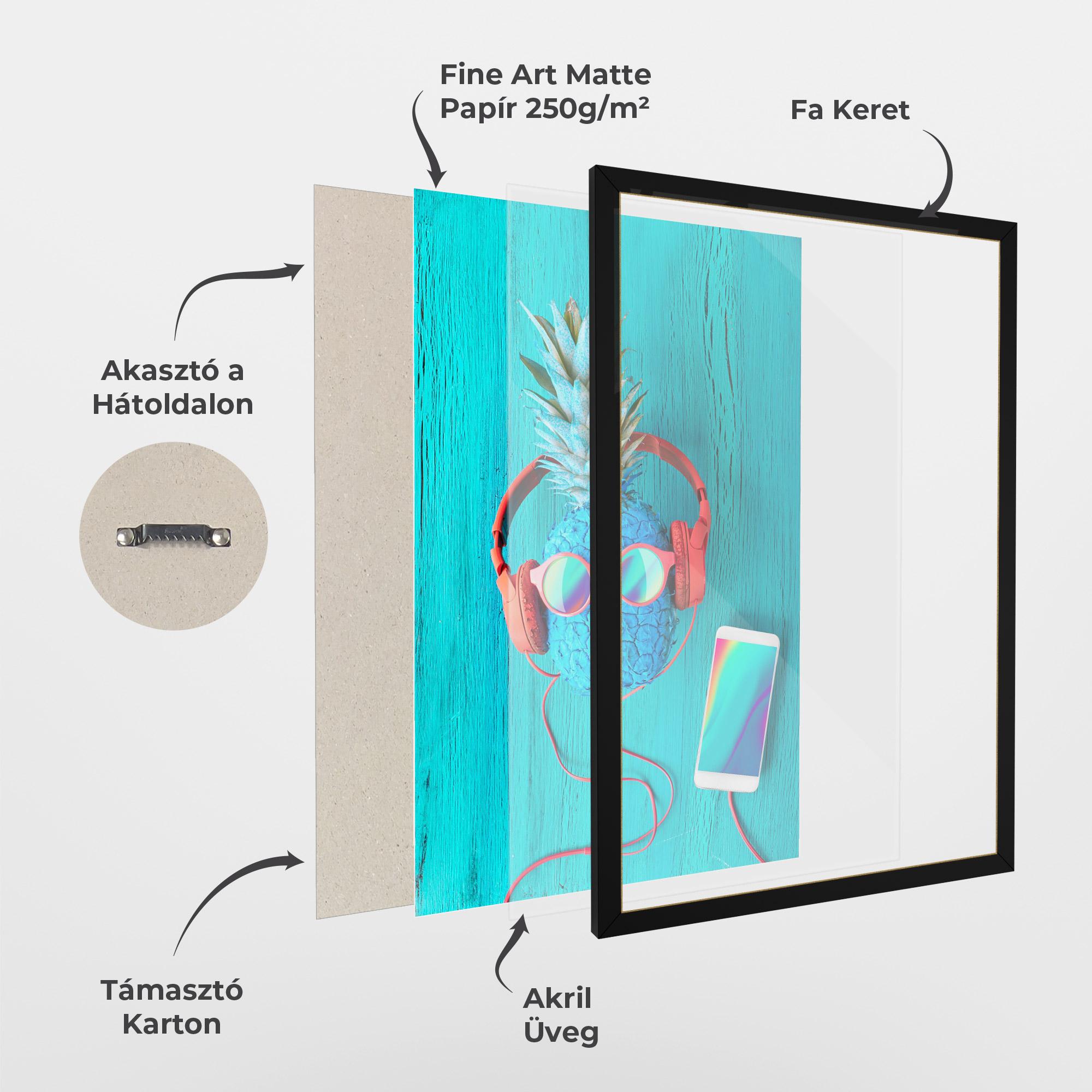 Keretezett Poszter Blue Pineapple mockup 1