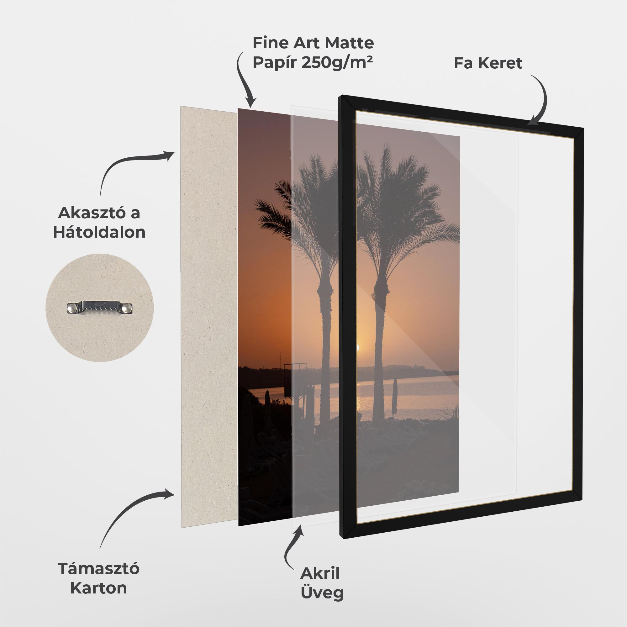 Keretezett Poszter Night Palm mockup 1