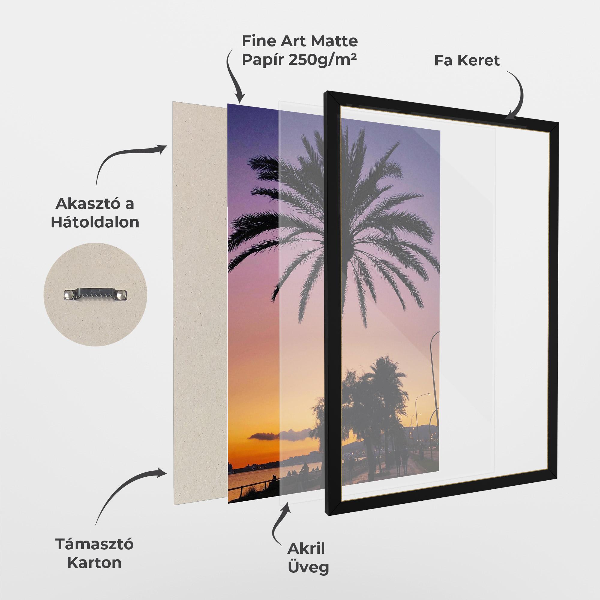 Keretezett Poszter Purple Palm mockup 1