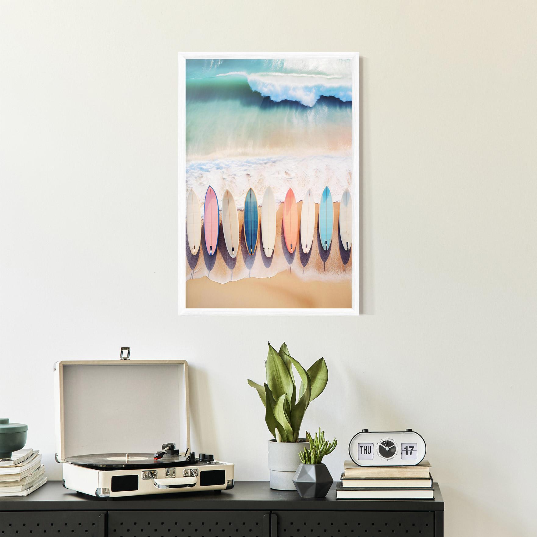 Keretezett Poszter Surfboards Beach mockup 2