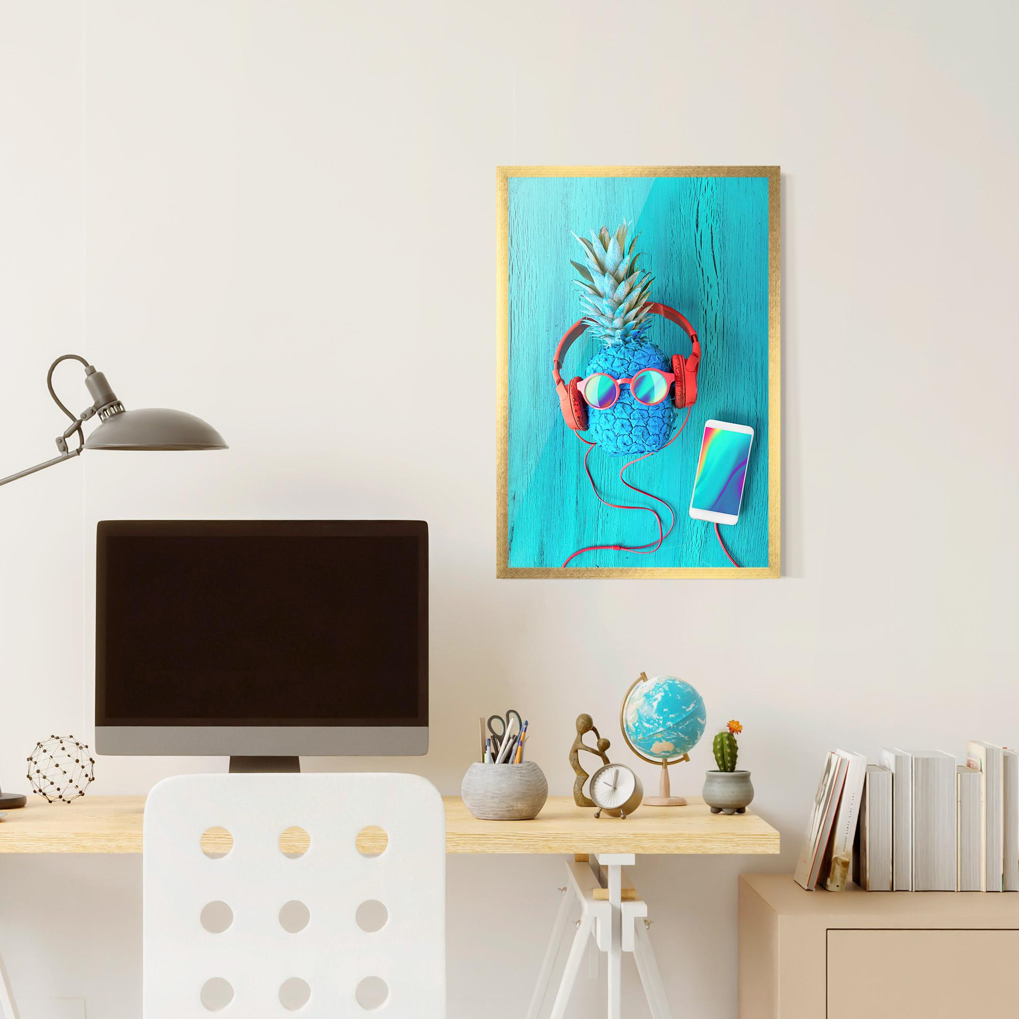 Keretezett Poszter Blue Pineapple mockup 6