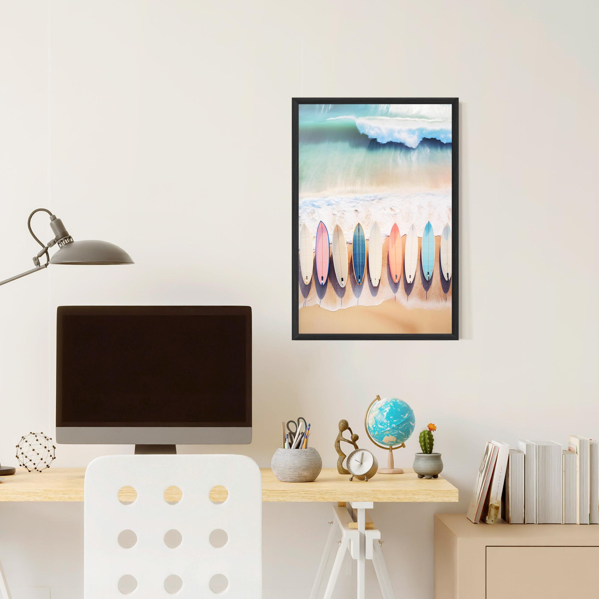 Keretezett Poszter Surfboards Beach mockup 6