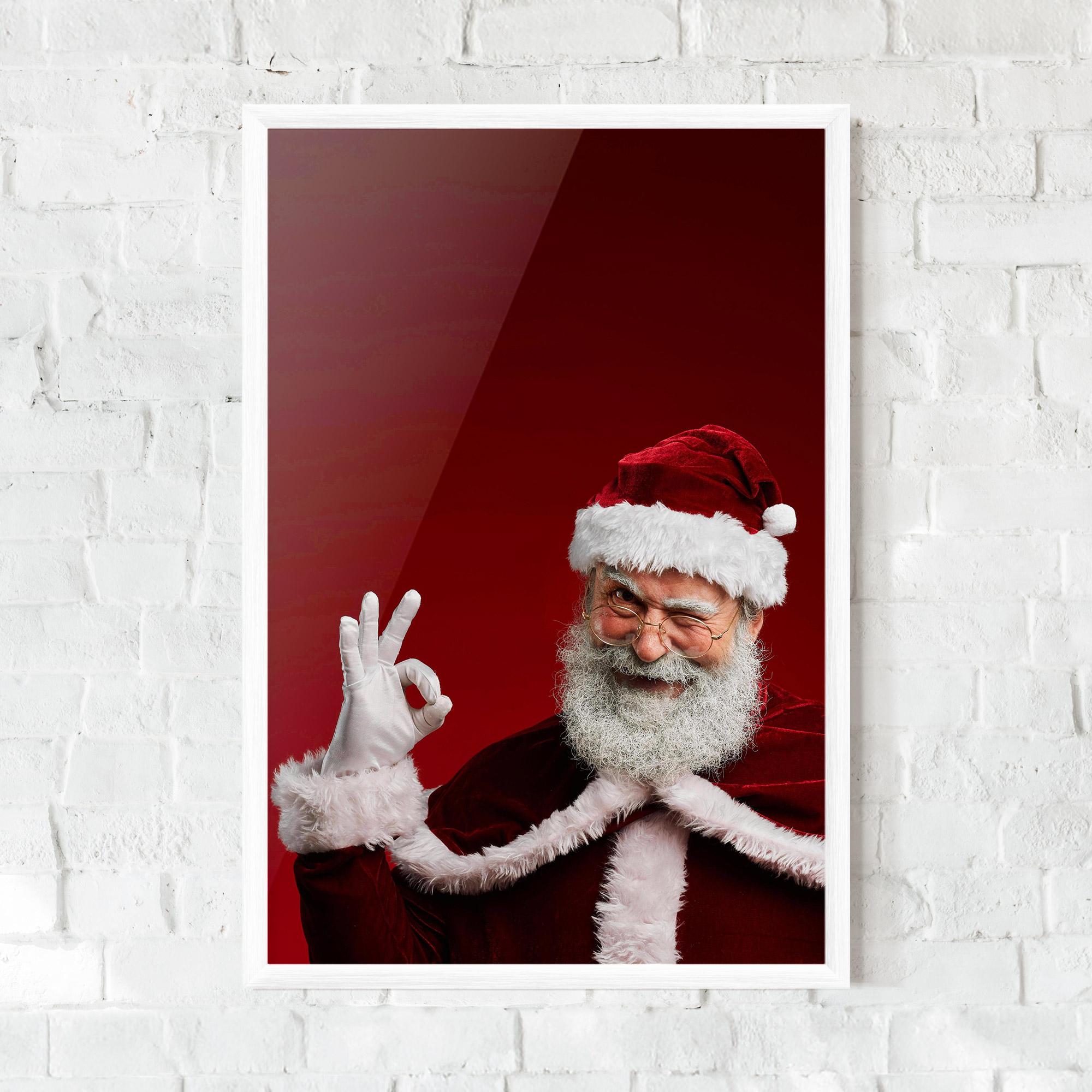Keretezett Poszter Santa Approves mockup 0
