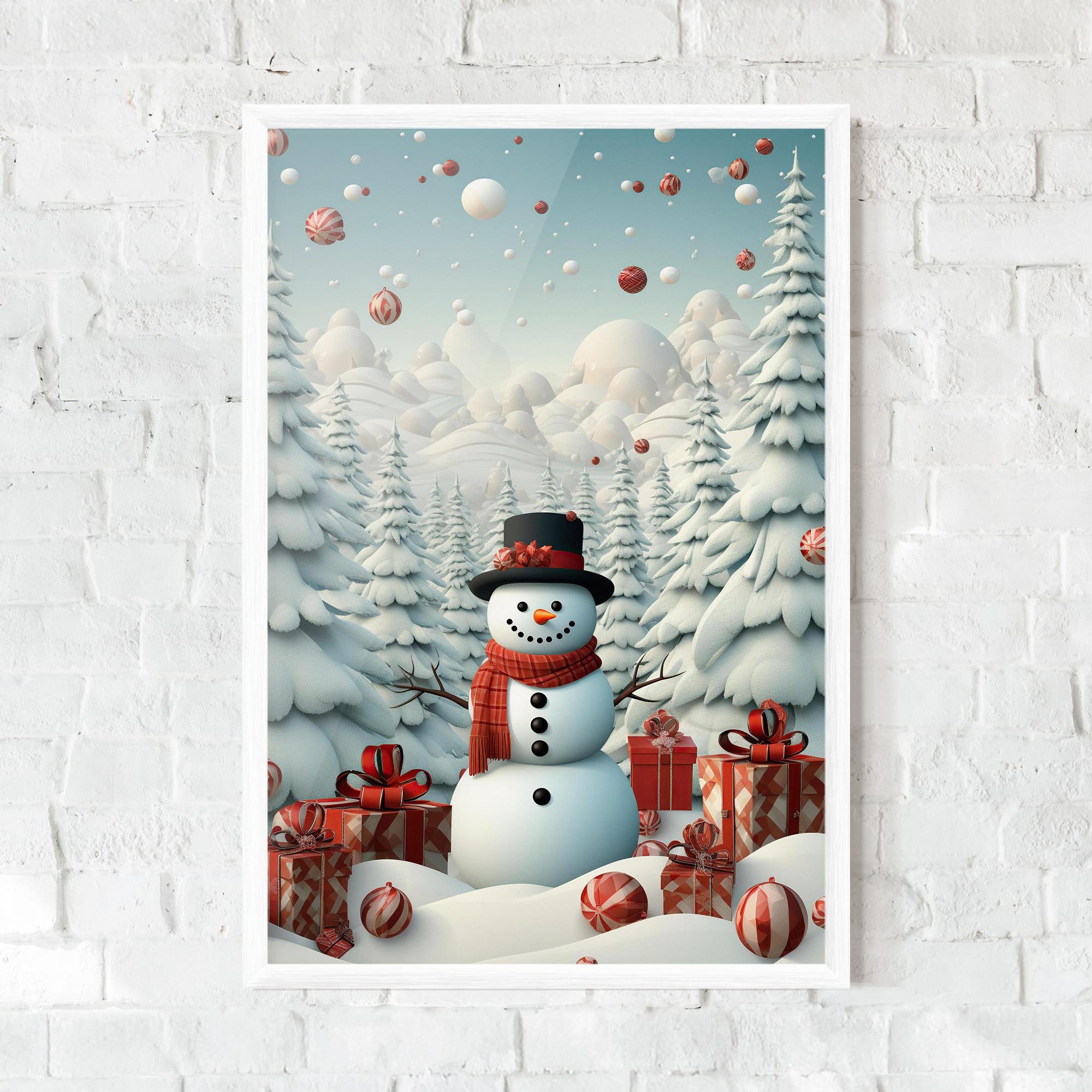 Keretezett Poszter Snowman mockup 0