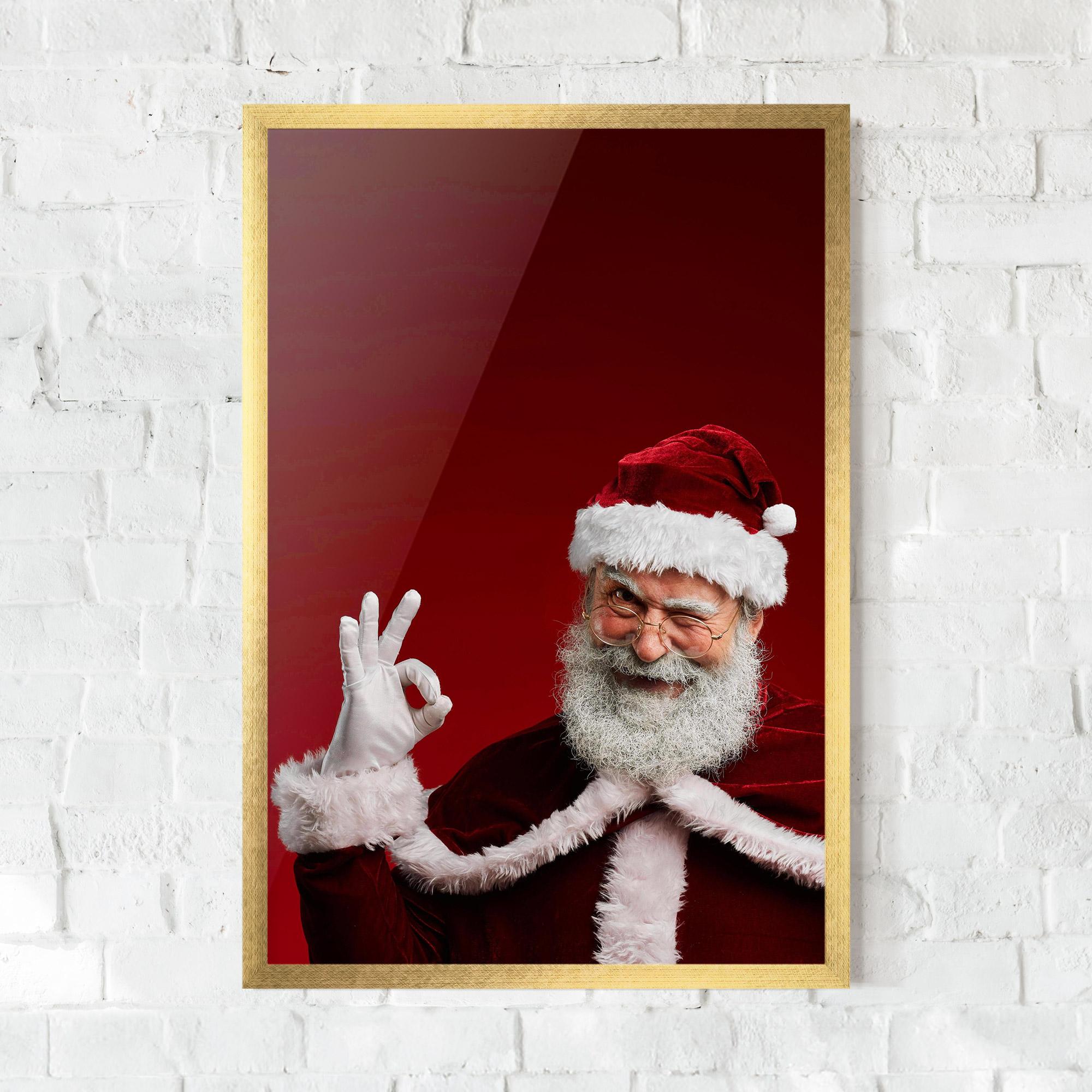 Keretezett Poszter Santa Approves mockup 0