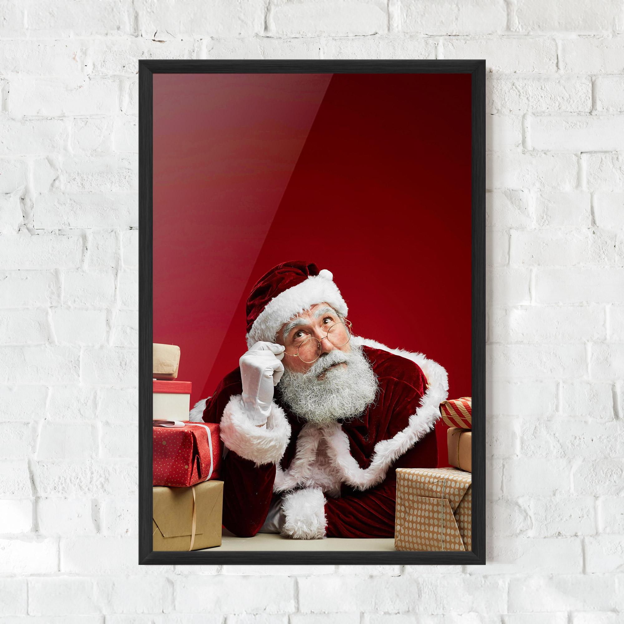 Keretezett Poszter Pensive Santa mockup 0