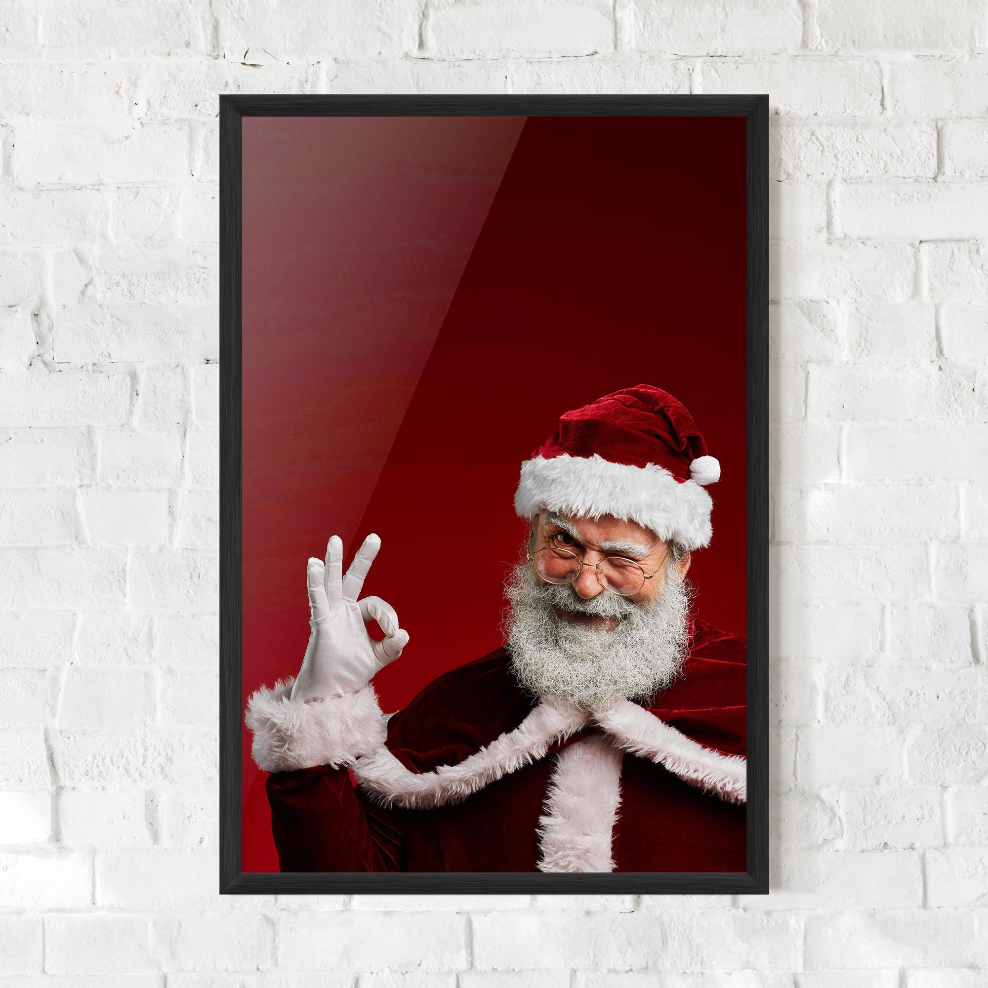 Keretezett Poszter Santa Approves mockup 0