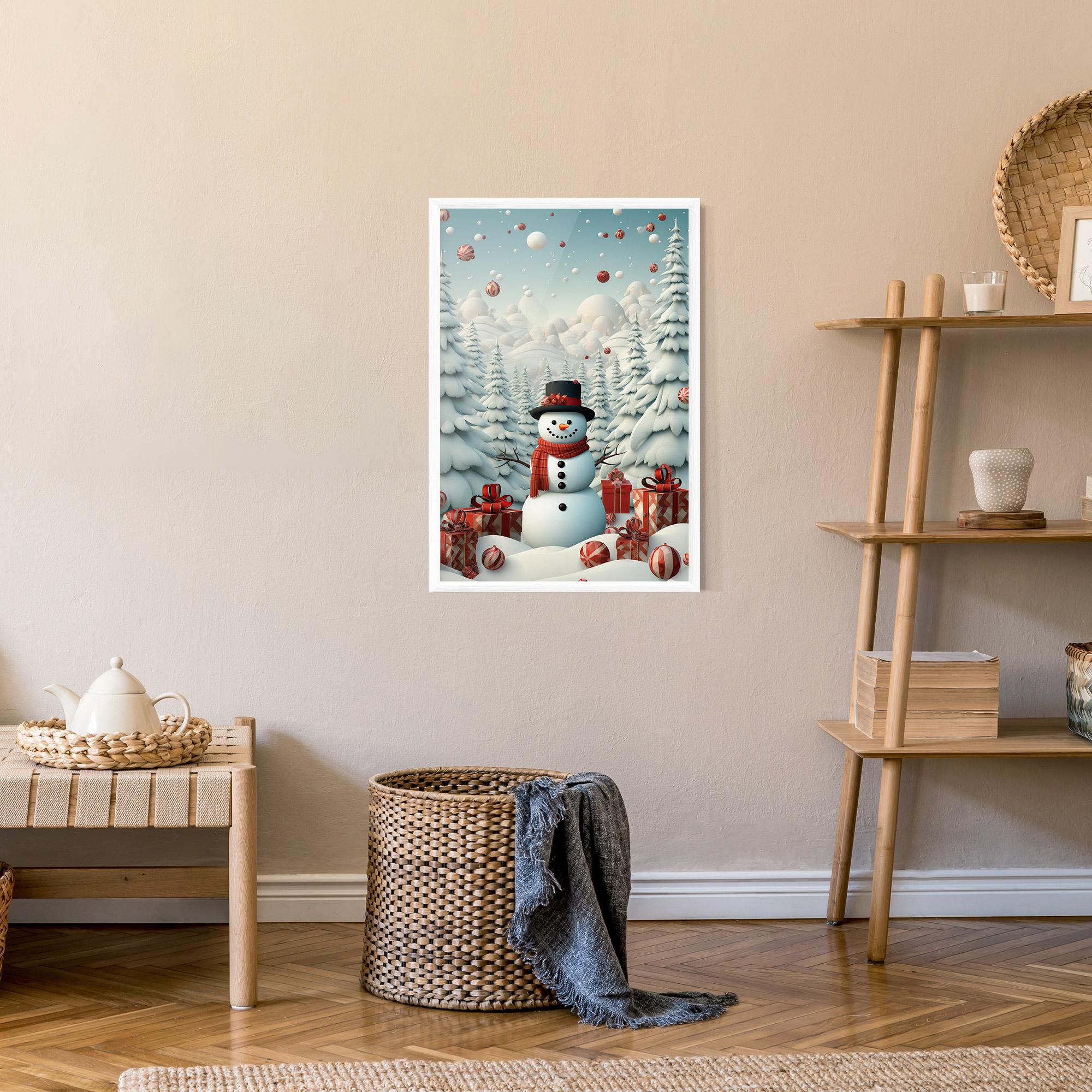 Keretezett Poszter Snowman mockup 9