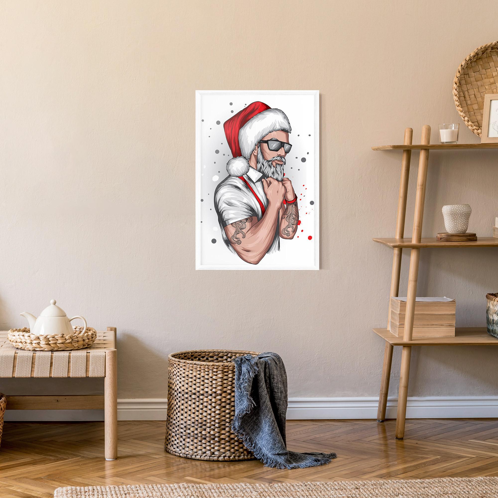 Keretezett Poszter Tattoo Santa mockup 9