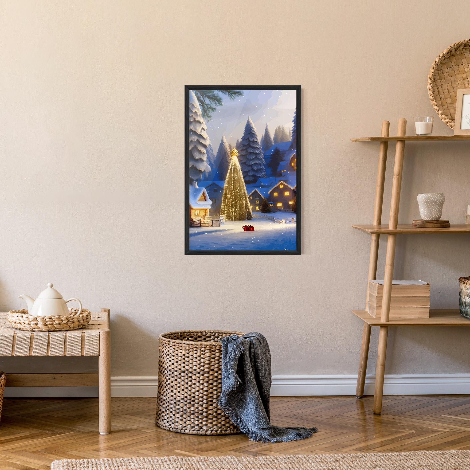 Keretezett Poszter Fairy Tale Christmas House mockup 9