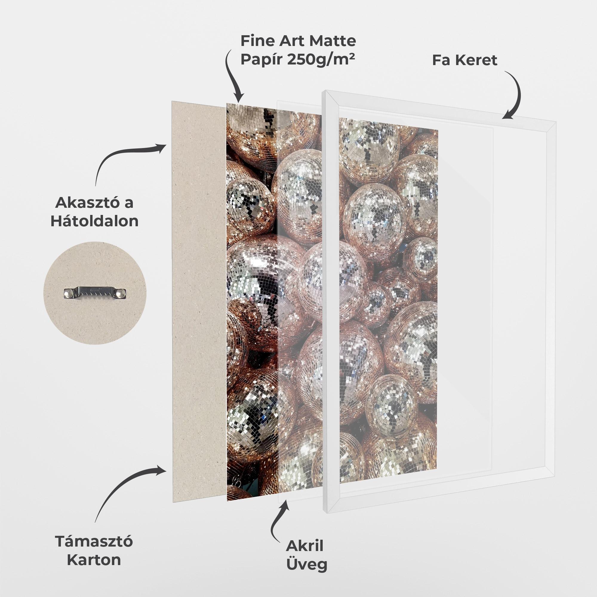 Keretezett Poszter Christmas Disko Balls mockup 1