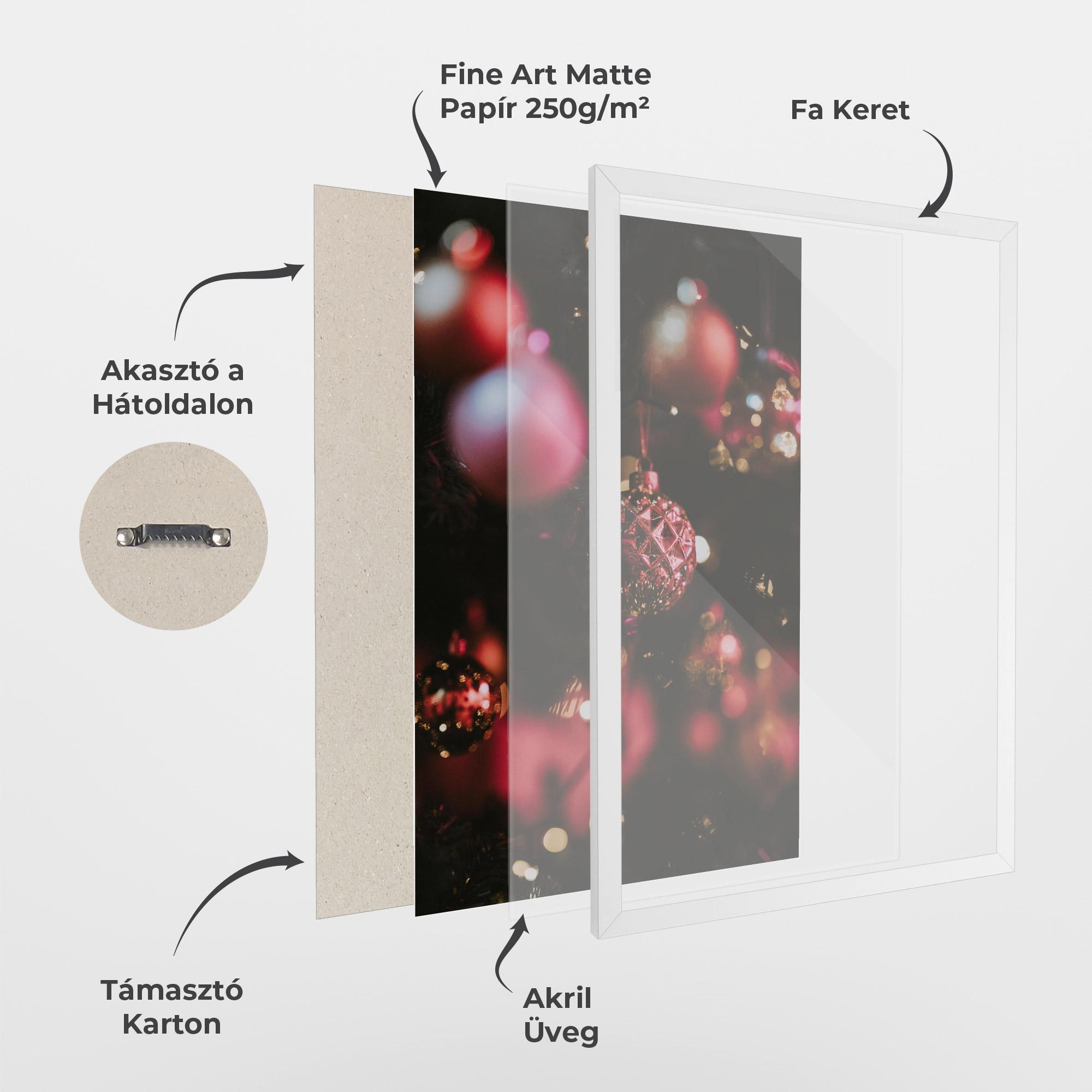 Keretezett Poszter Dark Pink Christmas Balls mockup 1