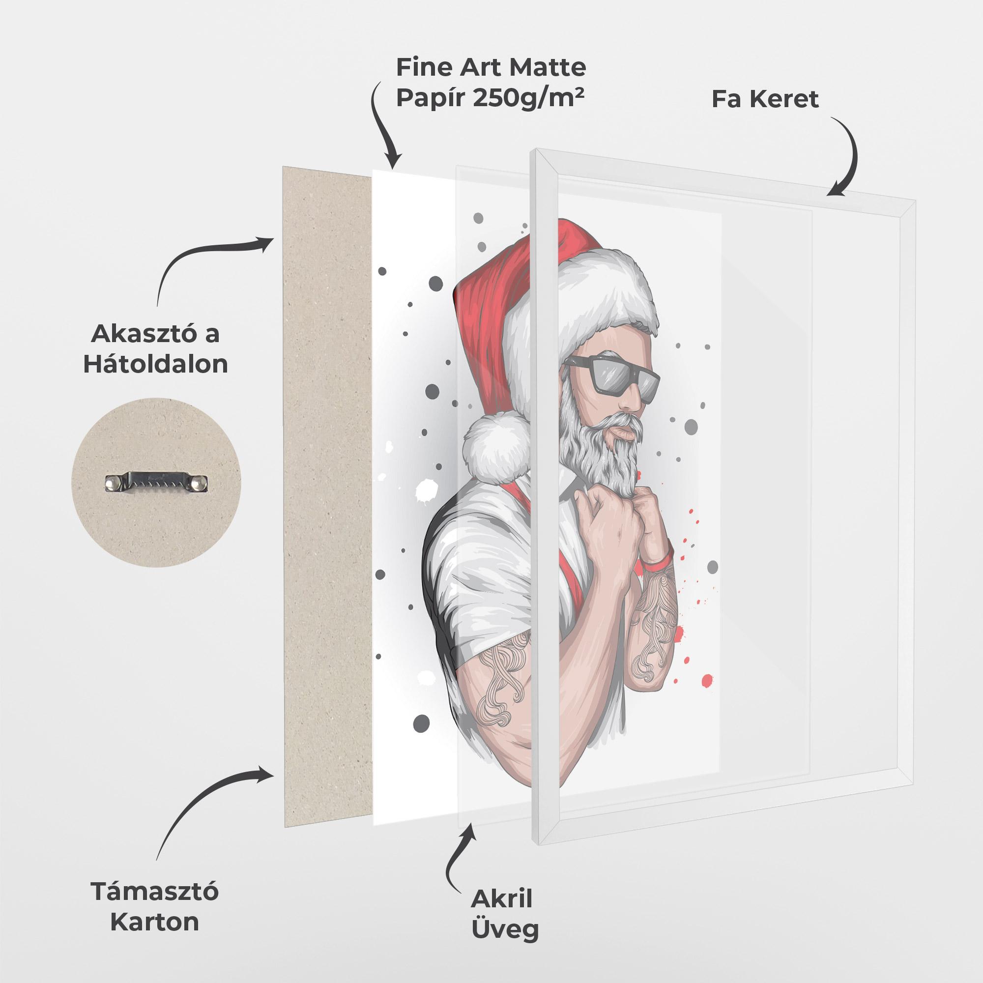 Keretezett Poszter Tattoo Santa mockup 1