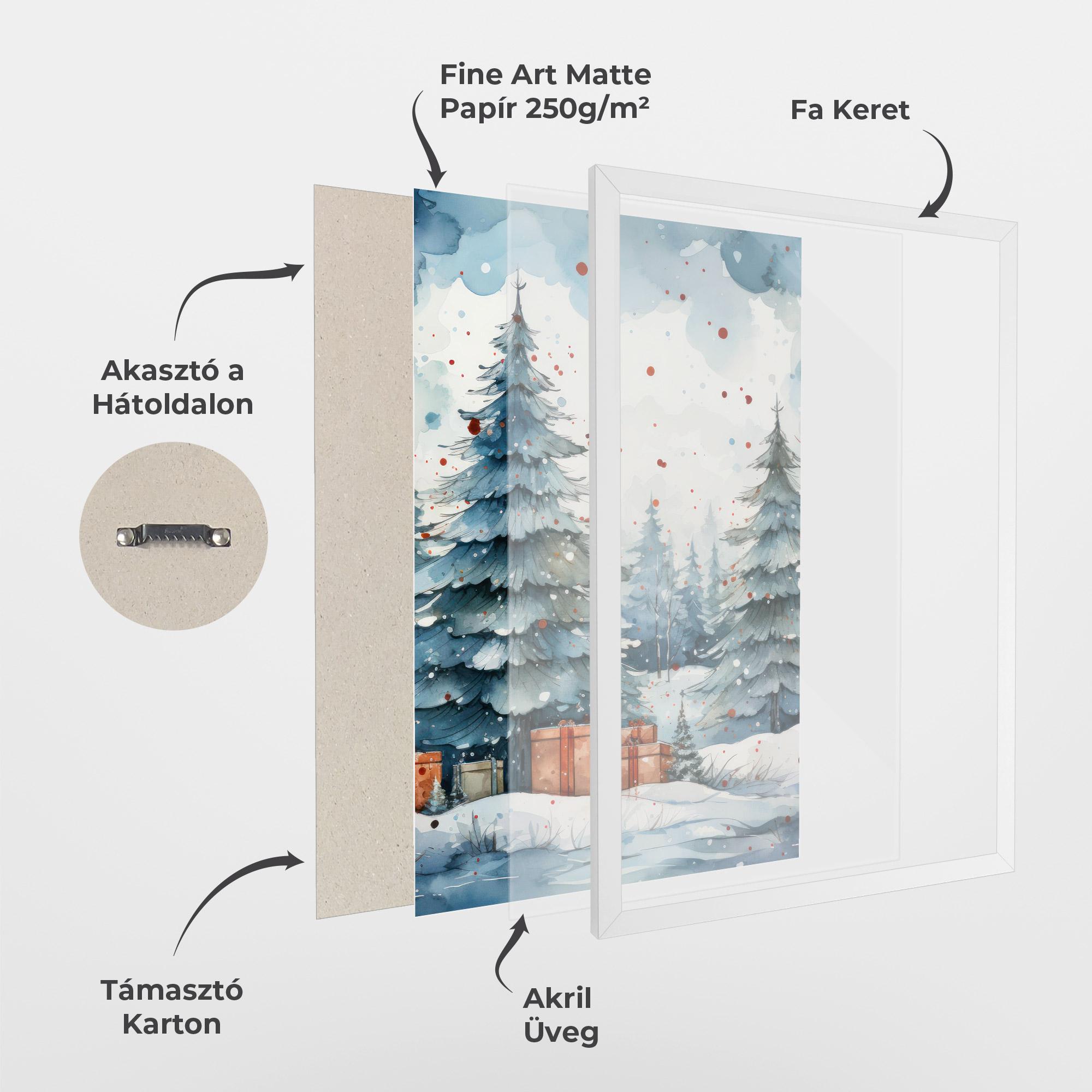 Keretezett Poszter Watercolor Christmas mockup 1