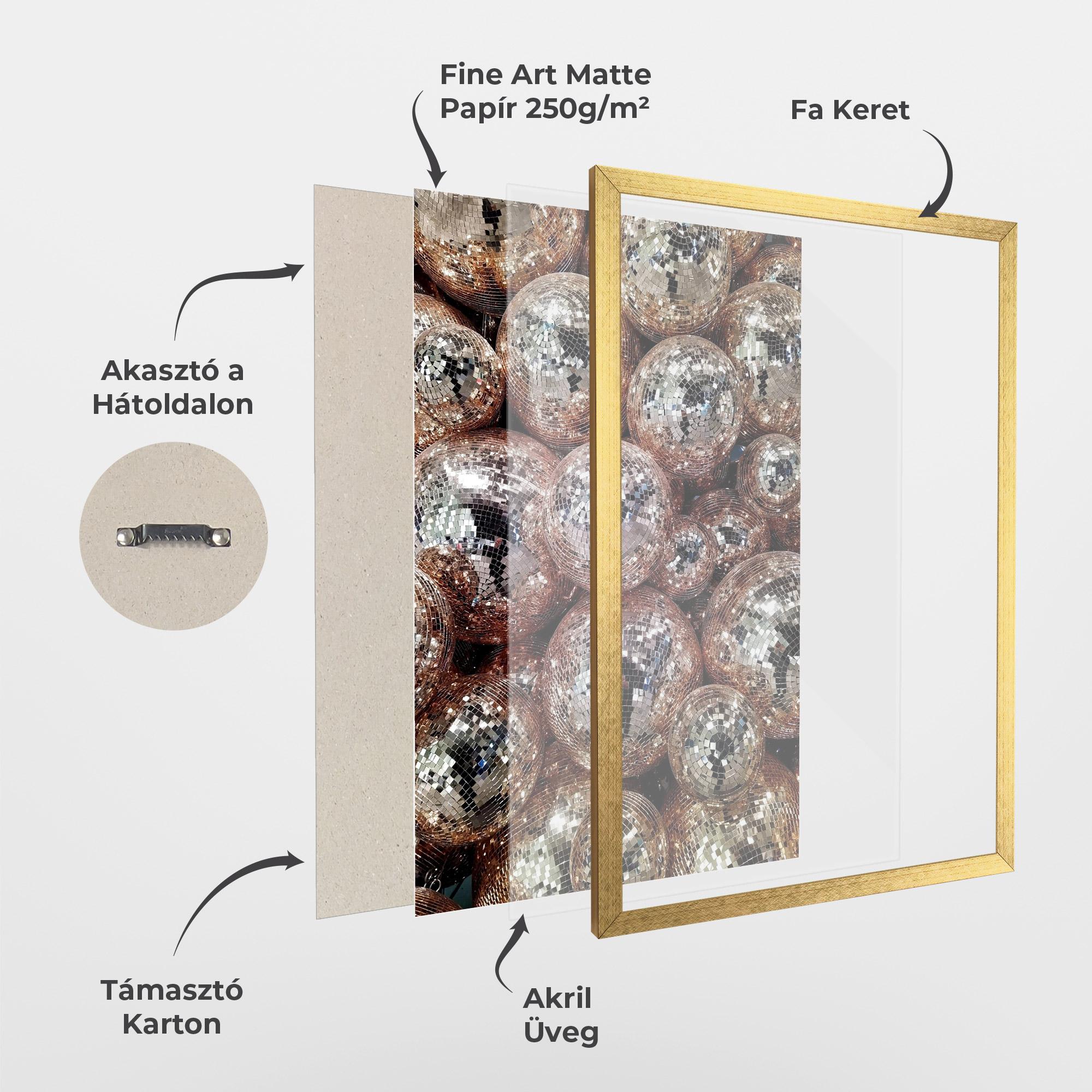 Keretezett Poszter Christmas Disko Balls mockup 1