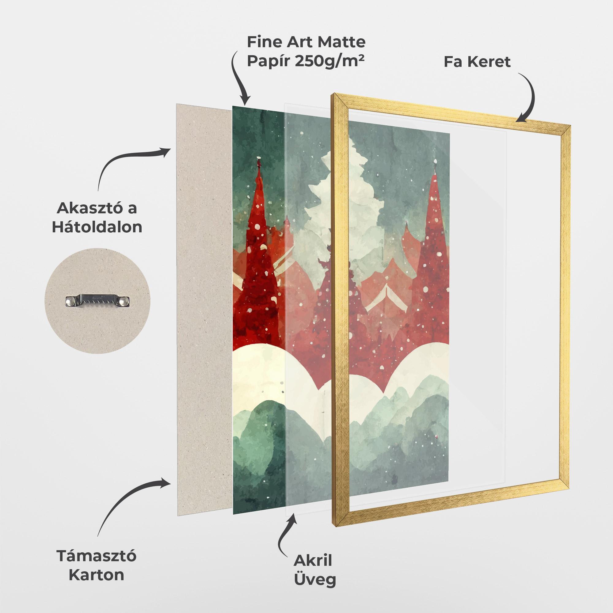 Keretezett Poszter Christmas Landscape mockup 1