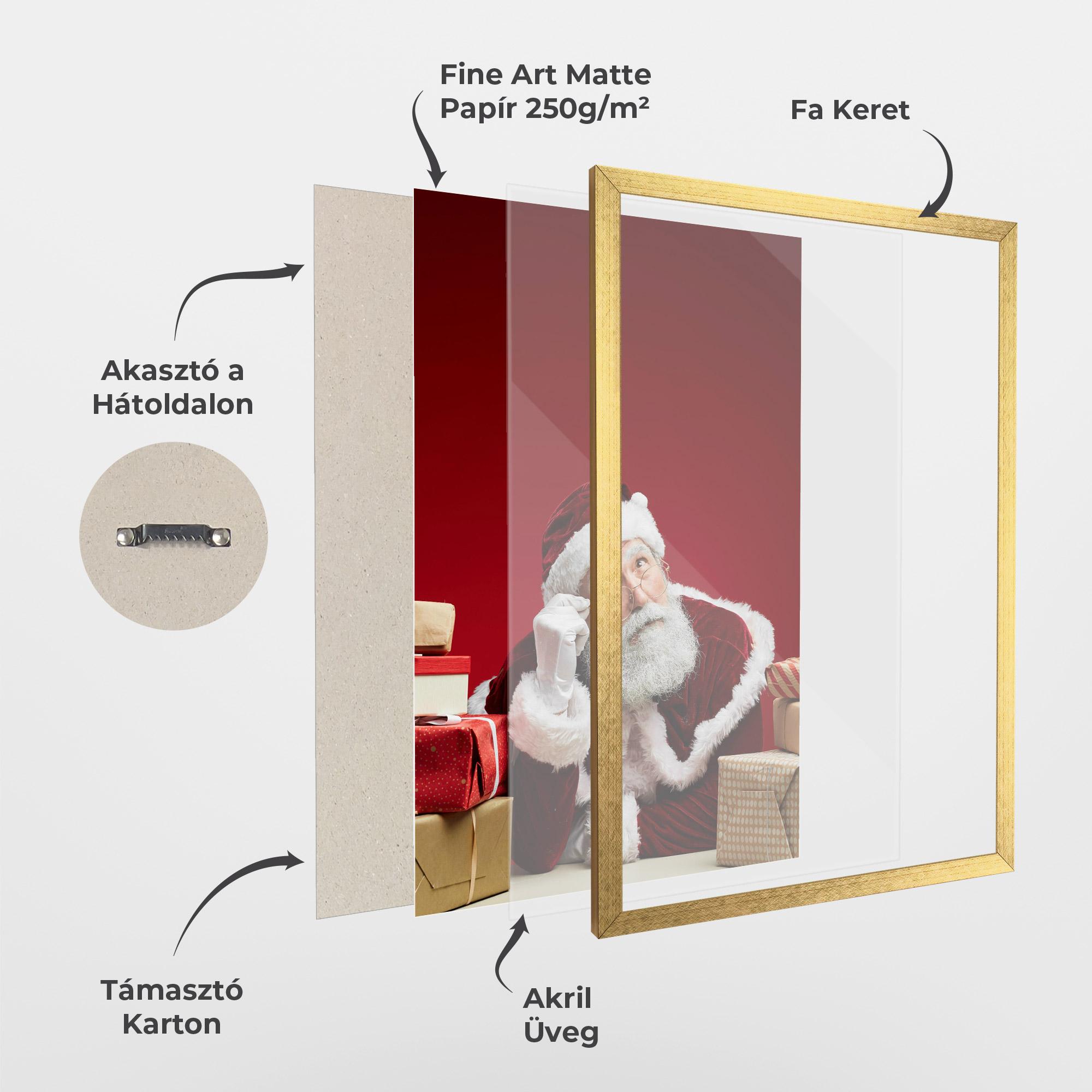 Keretezett Poszter Pensive Santa mockup 1