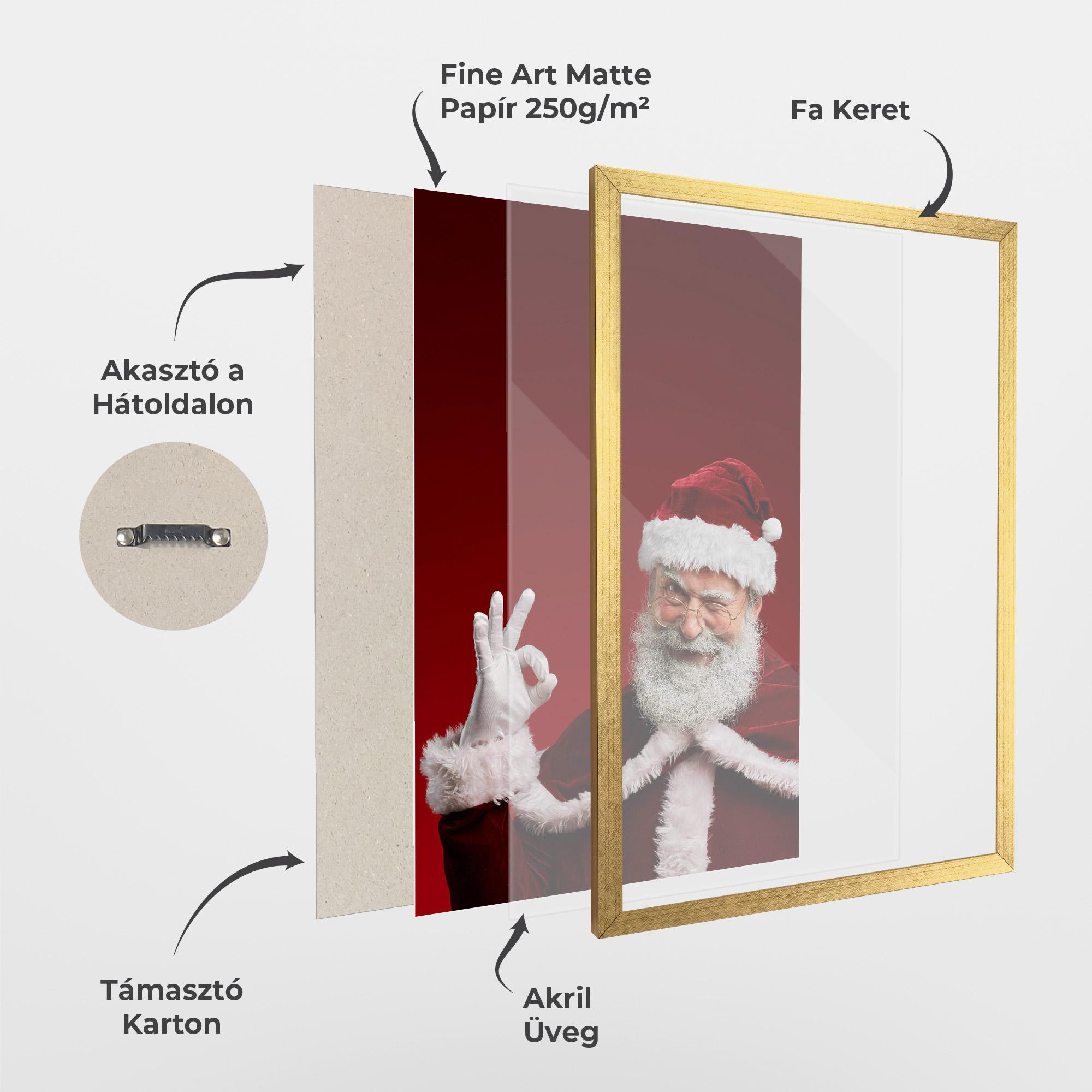 Keretezett Poszter Santa Approves mockup 1