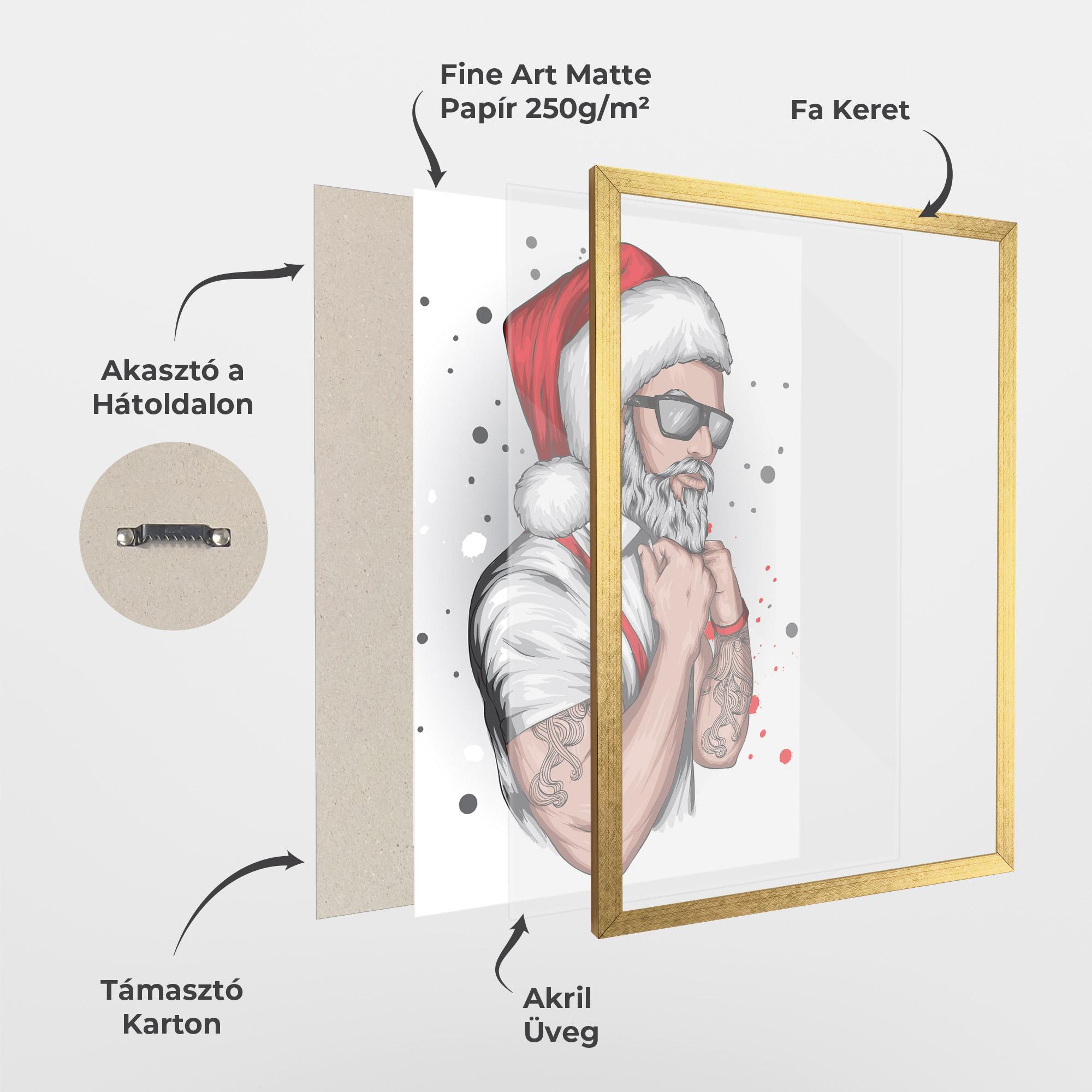 Keretezett Poszter Tattoo Santa mockup 1