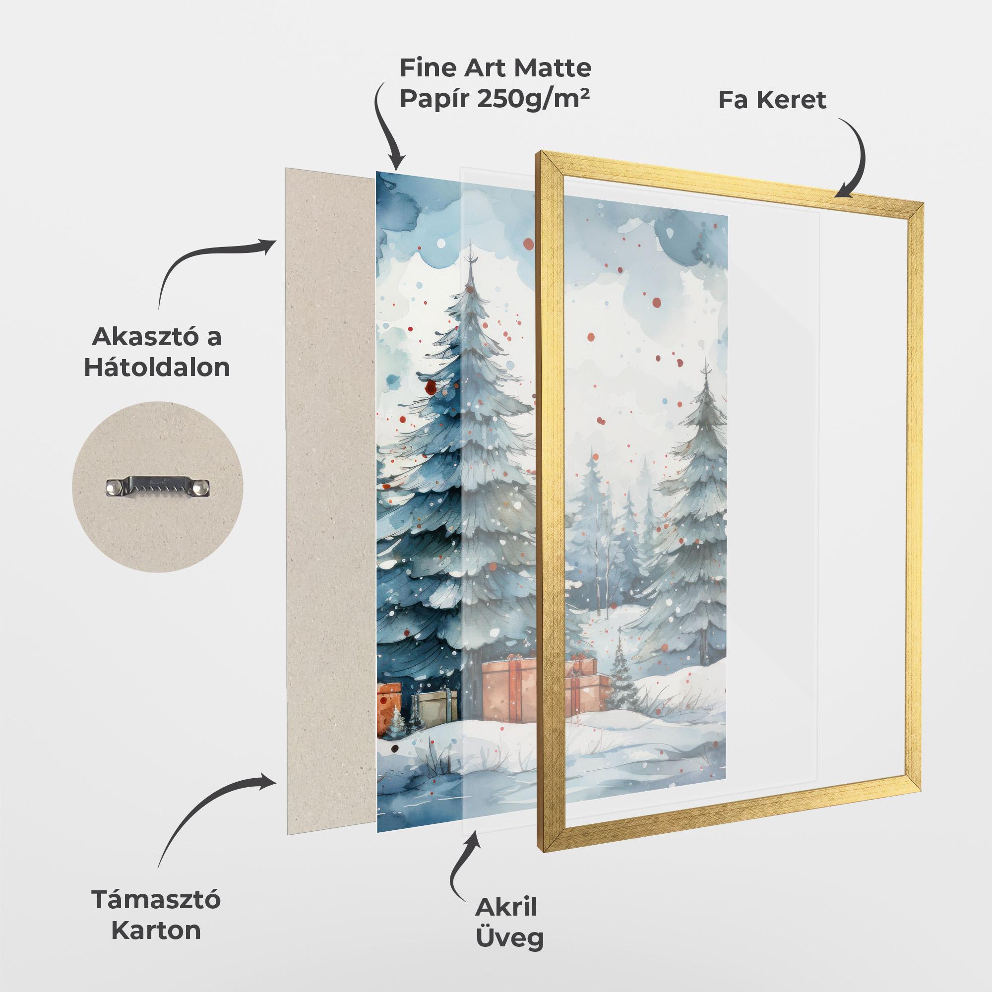Keretezett Poszter Watercolor Christmas mockup 1