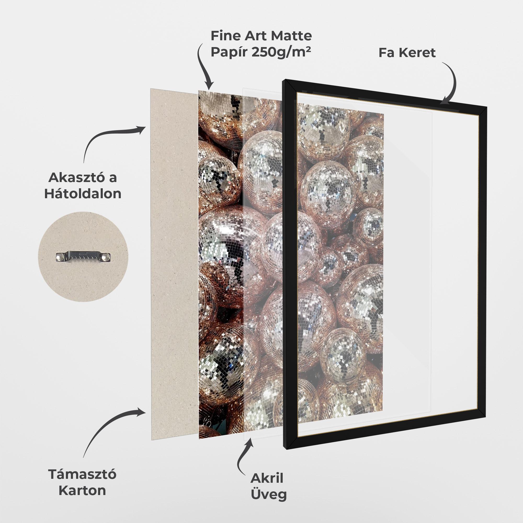 Keretezett Poszter Christmas Disko Balls mockup 1