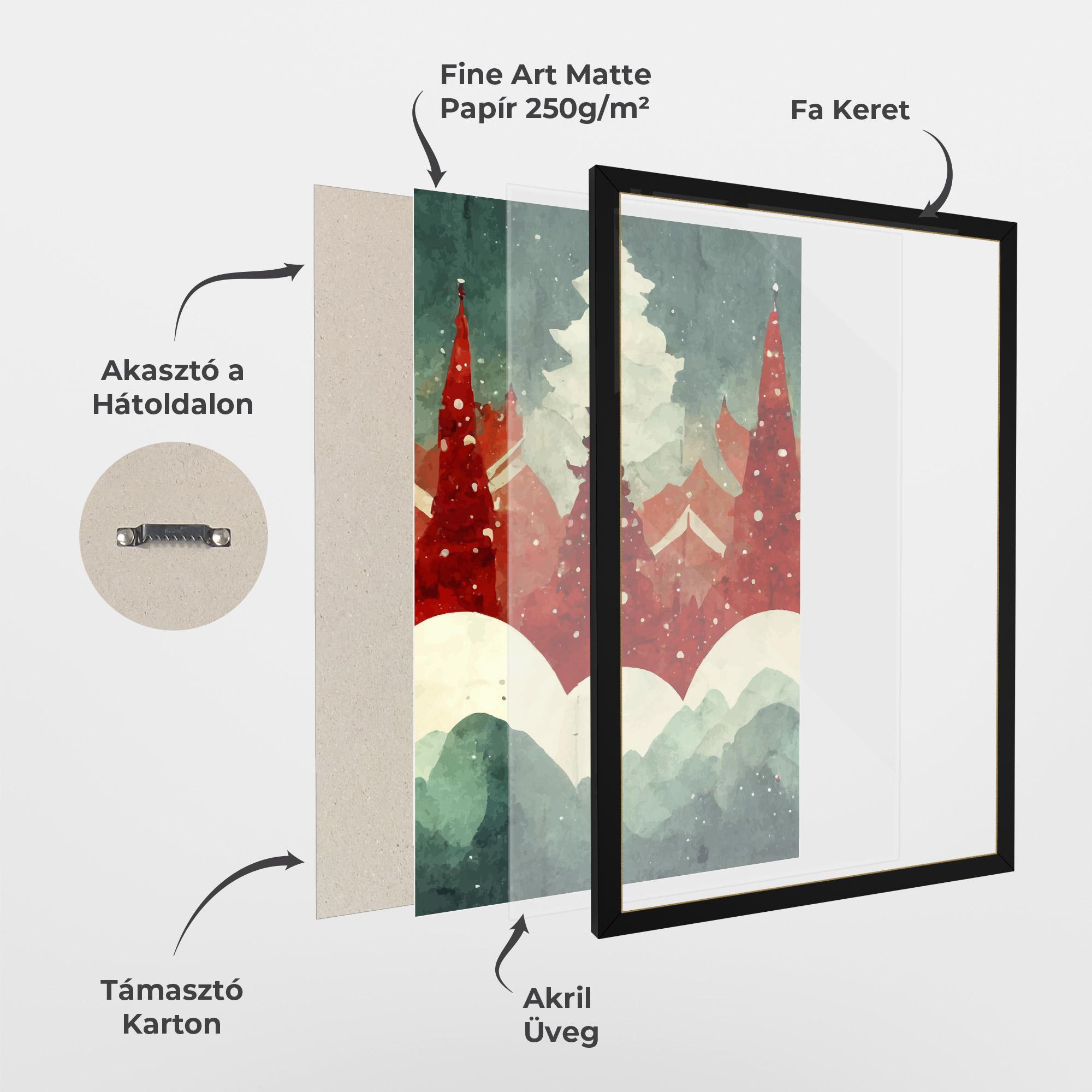 Keretezett Poszter Christmas Landscape mockup 1