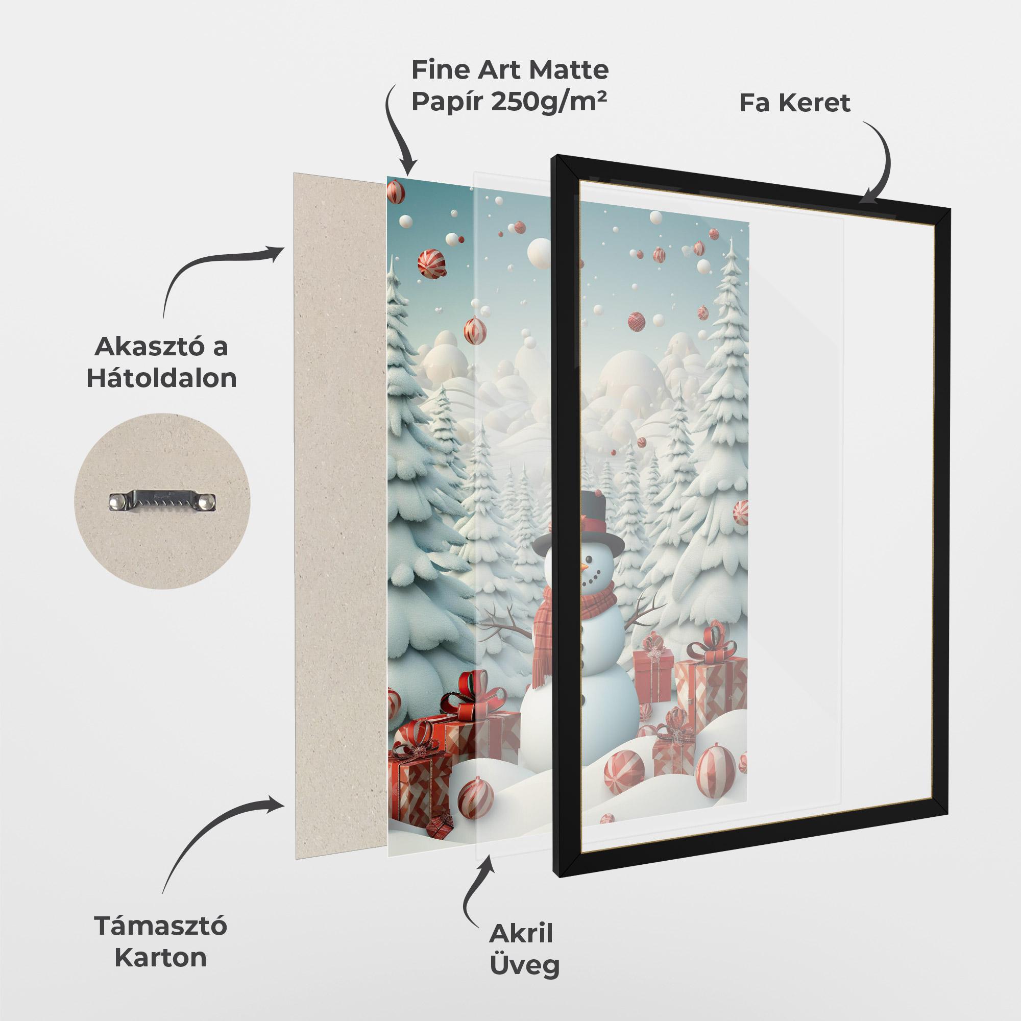 Keretezett Poszter Snowman mockup 1