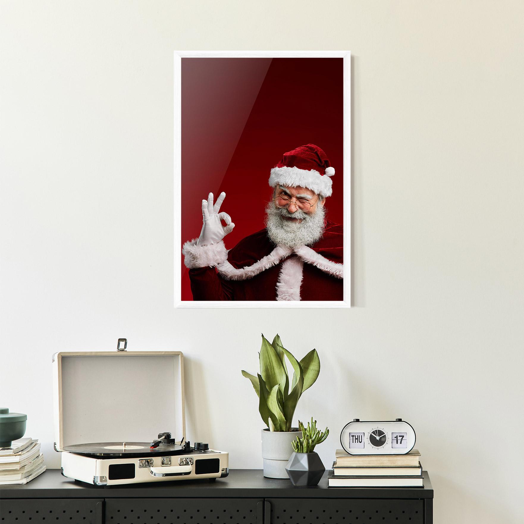 Keretezett Poszter Santa Approves mockup 2