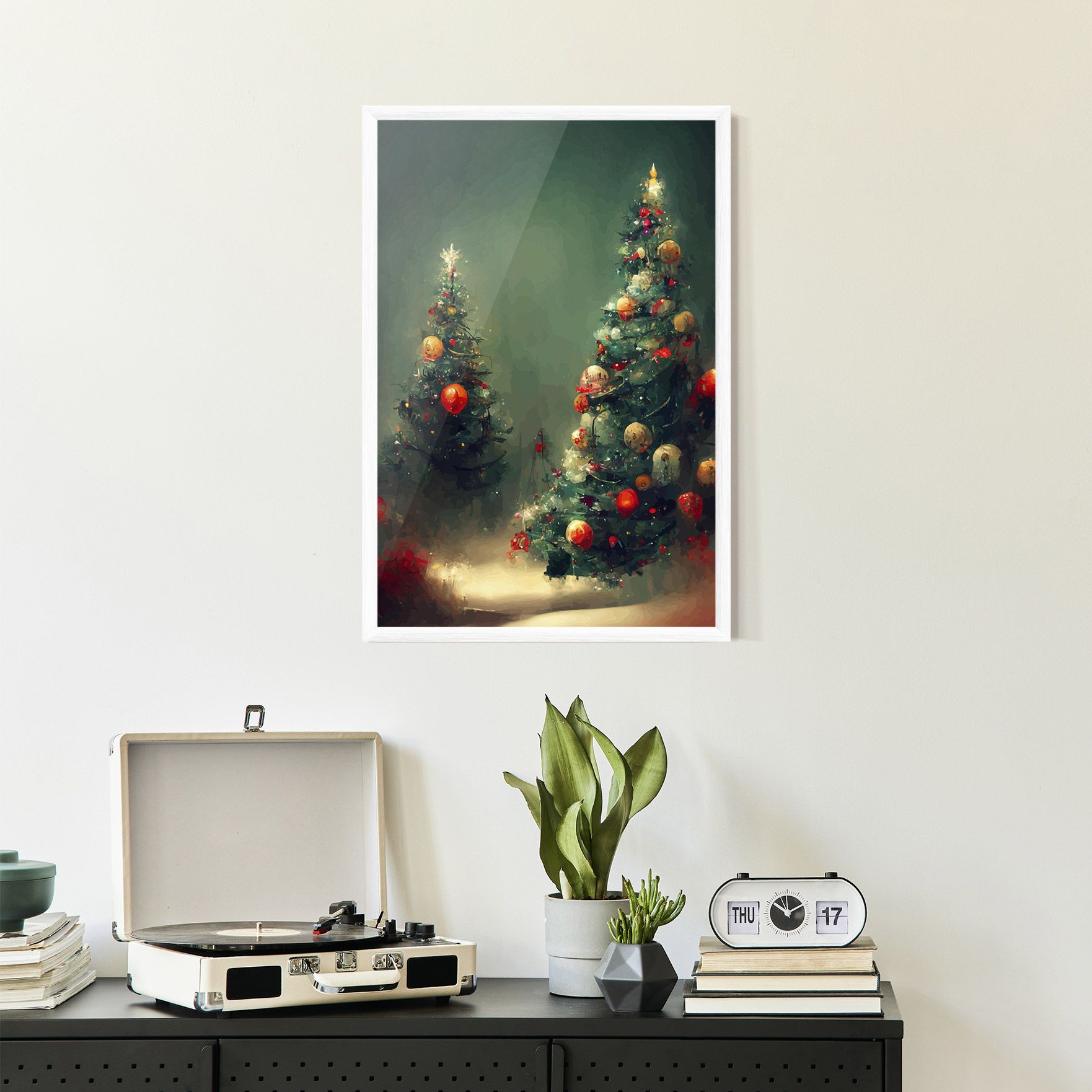 Snow Trees With Lights mockup 2