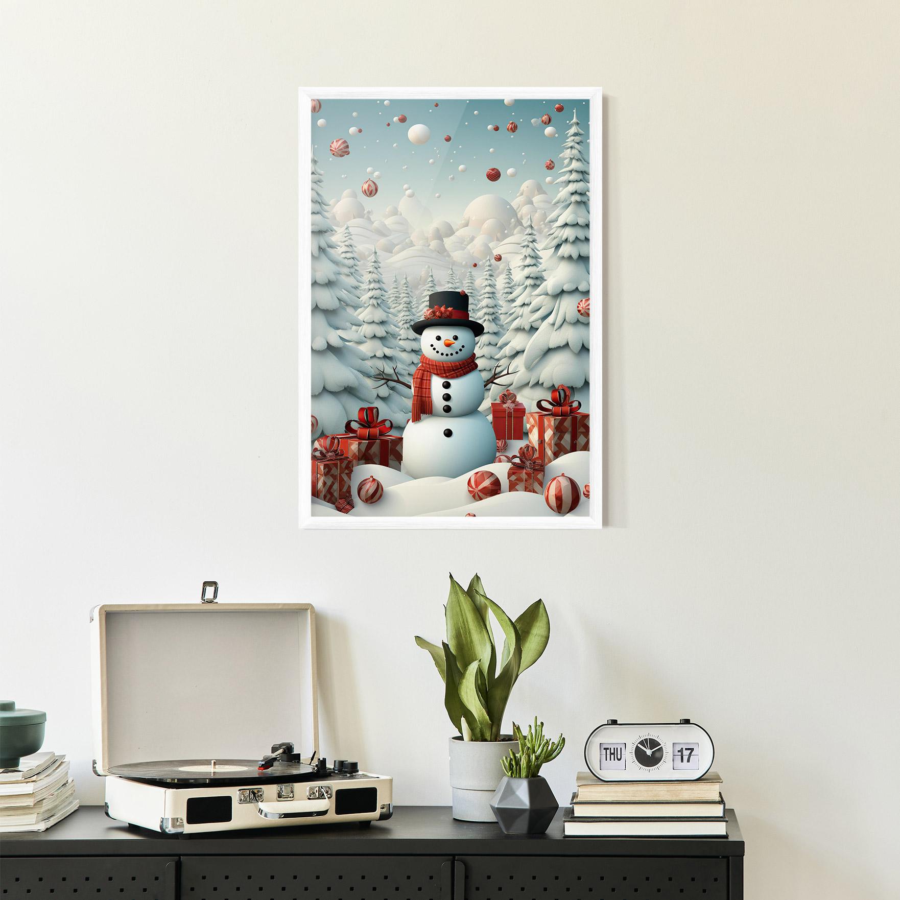 Keretezett Poszter Snowman mockup 2