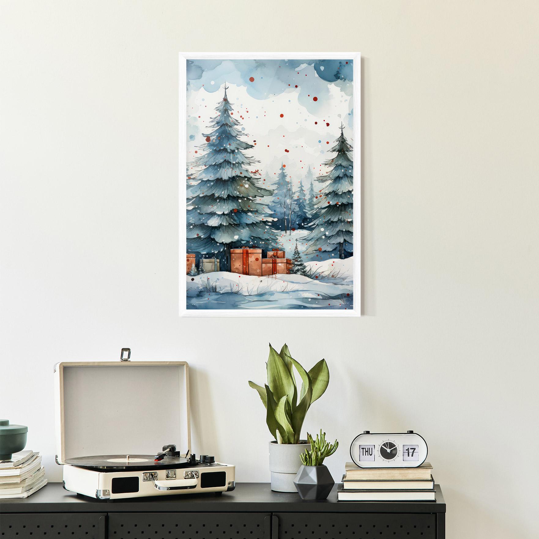Keretezett Poszter Watercolor Christmas mockup 2